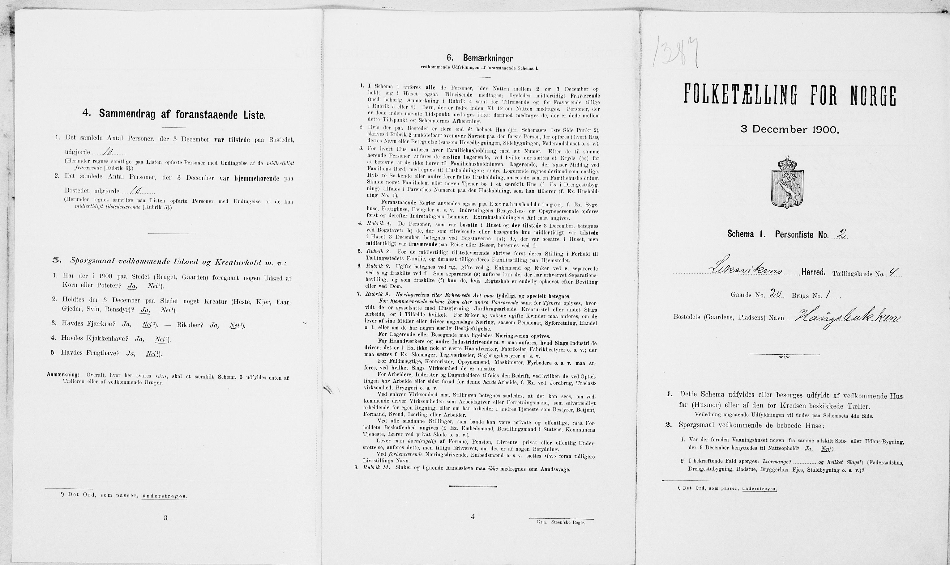 SAT, Folketelling 1900 for 1718 Leksvik herred, 1900, s. 470