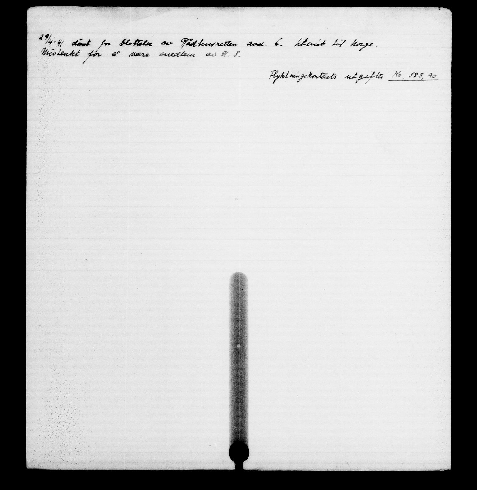 Utenriksstasjonene, Legasjonen i Stockholm, Flyktningkontoret, AV/RA-S-6753/V/Va/L0002: Kjesäterkartoteket, flyktninger med registreringsnr. 1001-2000, 1940-1945, s. 470