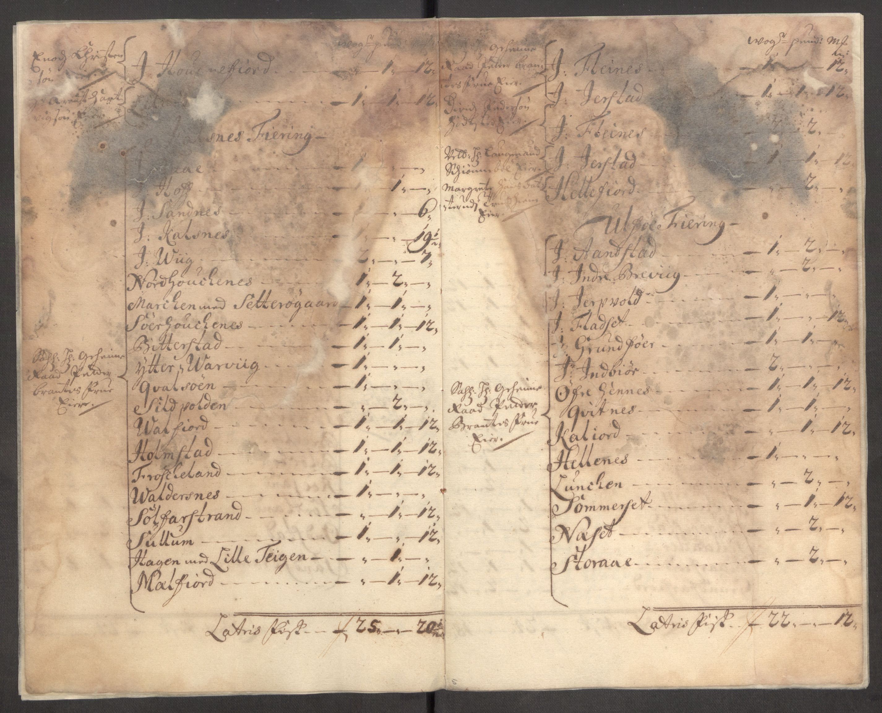 Rentekammeret inntil 1814, Reviderte regnskaper, Fogderegnskap, RA/EA-4092/R67/L4678: Fogderegnskap Vesterålen, Andenes og Lofoten, 1696-1708, s. 418