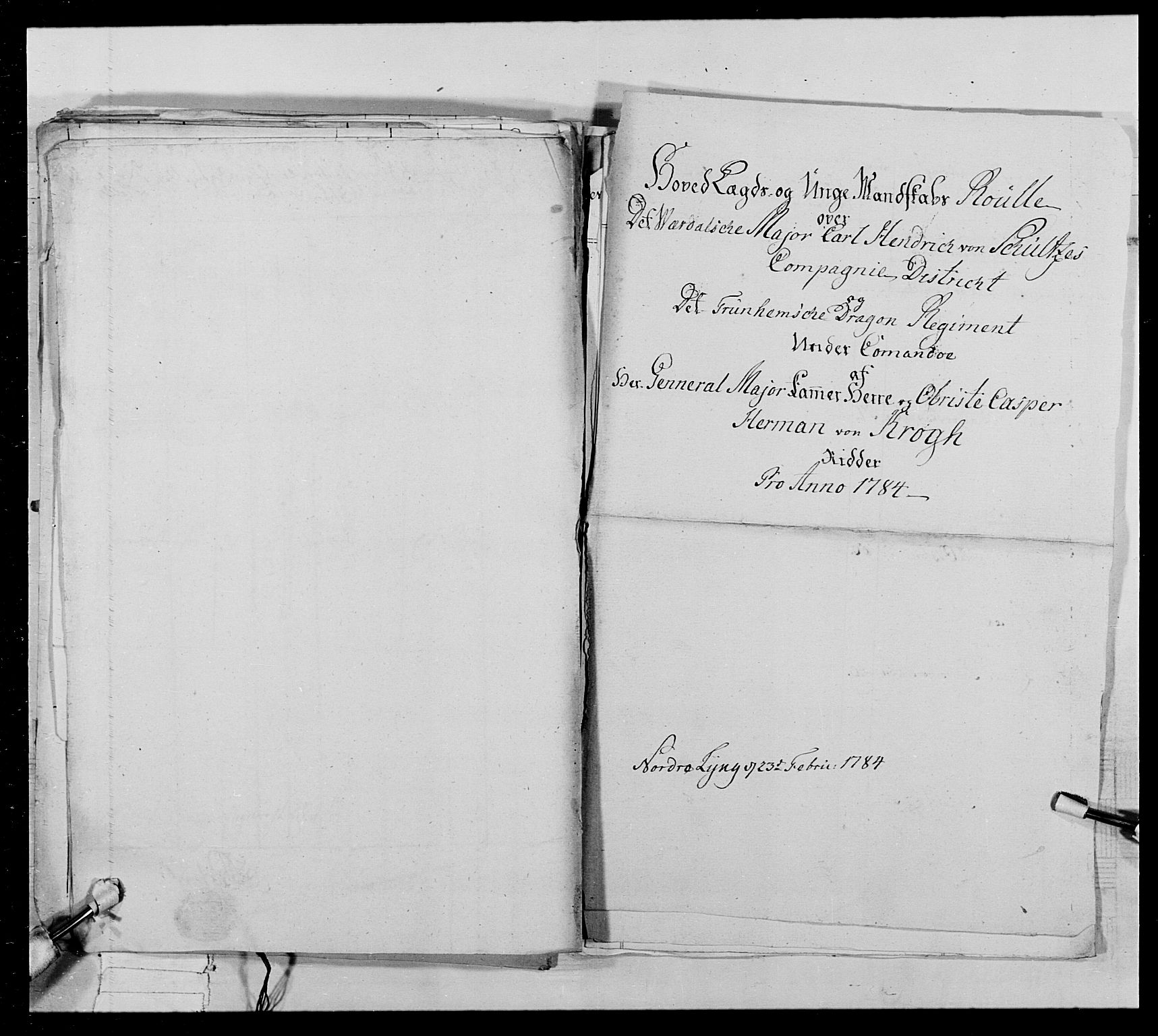 Generalitets- og kommissariatskollegiet, Det kongelige norske kommissariatskollegium, AV/RA-EA-5420/E/Eh/L0021: Trondheimske dragonregiment, 1784-1799, s. 33