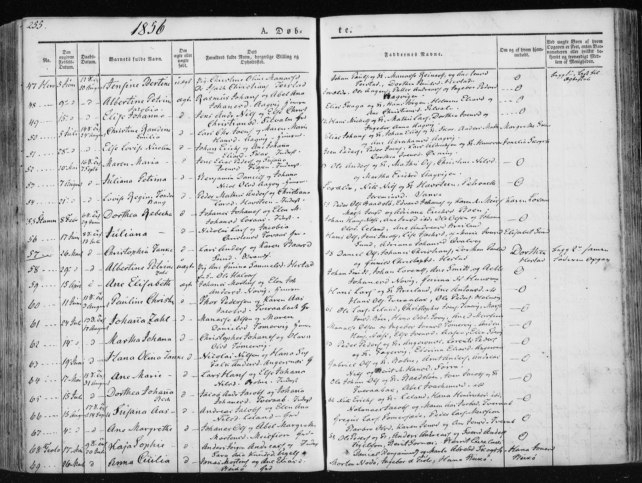Ministerialprotokoller, klokkerbøker og fødselsregistre - Nordland, AV/SAT-A-1459/830/L0446: Ministerialbok nr. 830A10, 1831-1865, s. 255