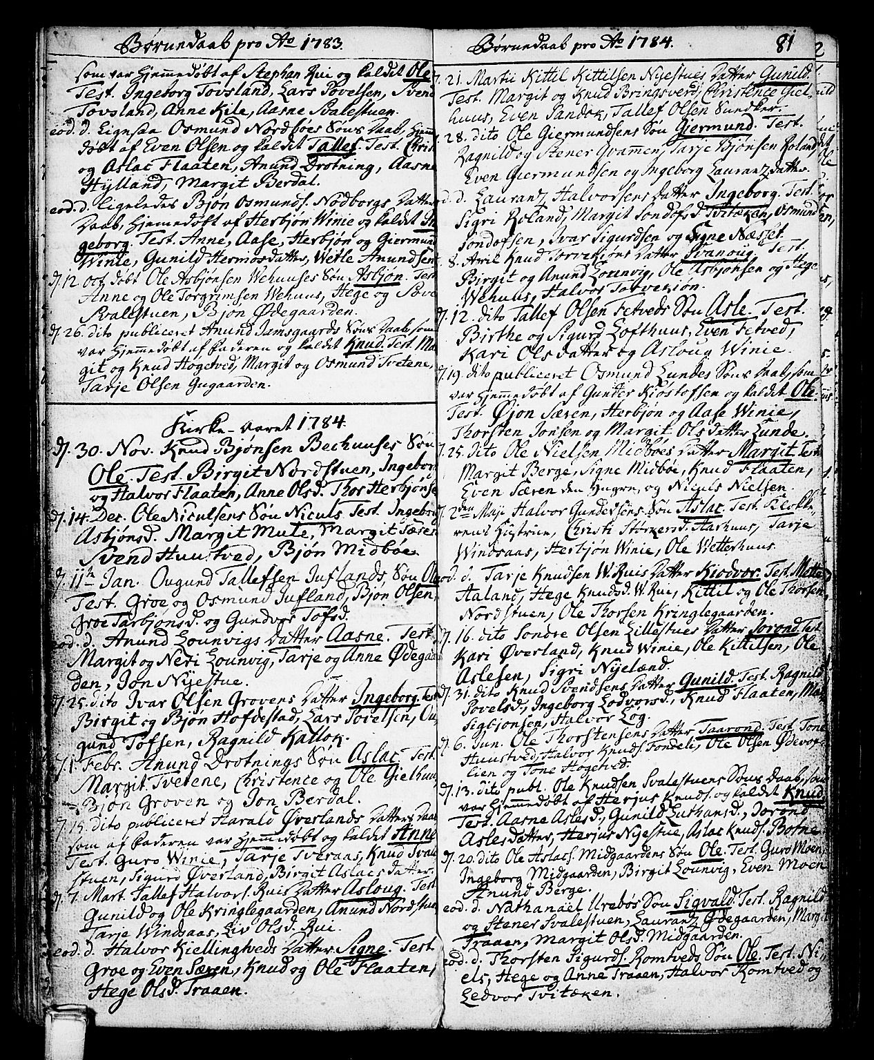 Vinje kirkebøker, AV/SAKO-A-312/F/Fa/L0002: Ministerialbok nr. I 2, 1767-1814, s. 81