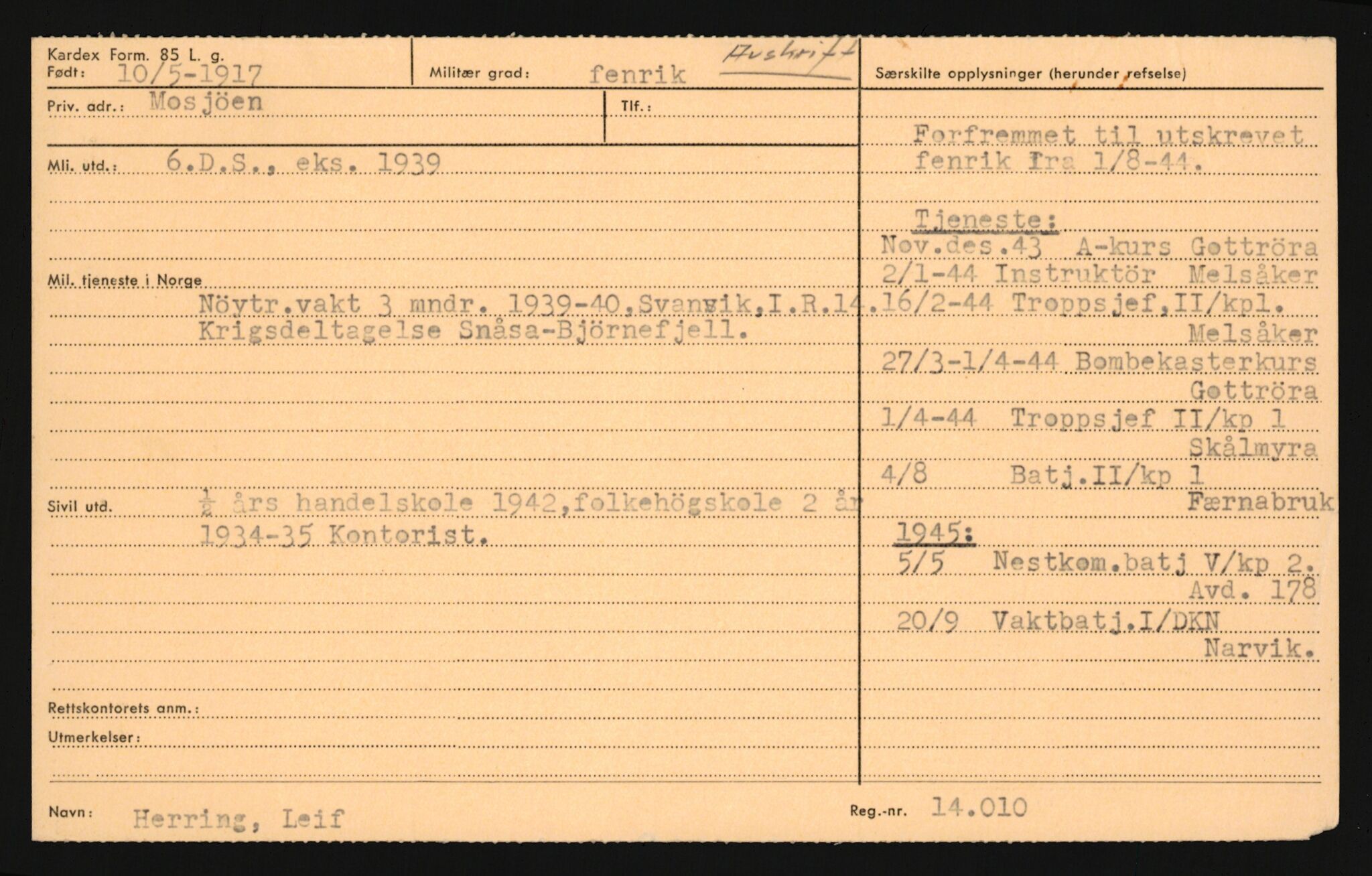 Forsvaret, Sør-Hålogaland landforsvar, AV/RA-RAFA-2552/P/Pa/L0303: Personellmapper for slettet personell, yrkesbefal og vernepliktig befal, født 1917-1920, 1936-1980, s. 141