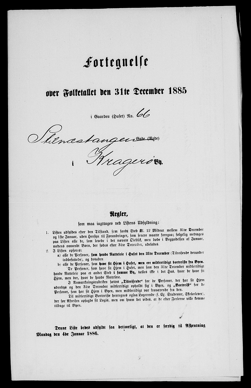 SAKO, Folketelling 1885 for 0801 Kragerø kjøpstad, 1885, s. 137