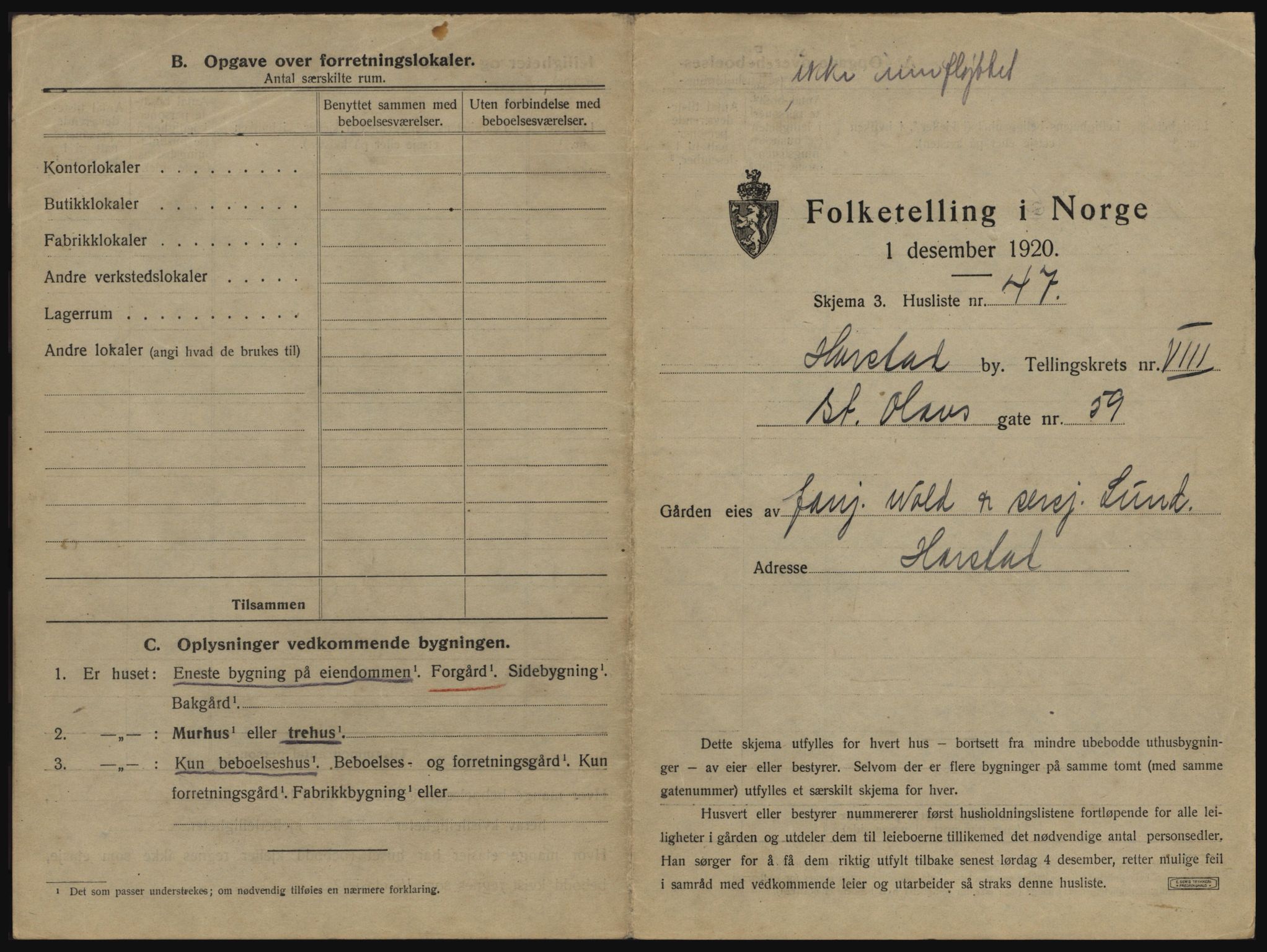 SATØ, Folketelling 1920 for 1901 Harstad ladested, 1920, s. 857