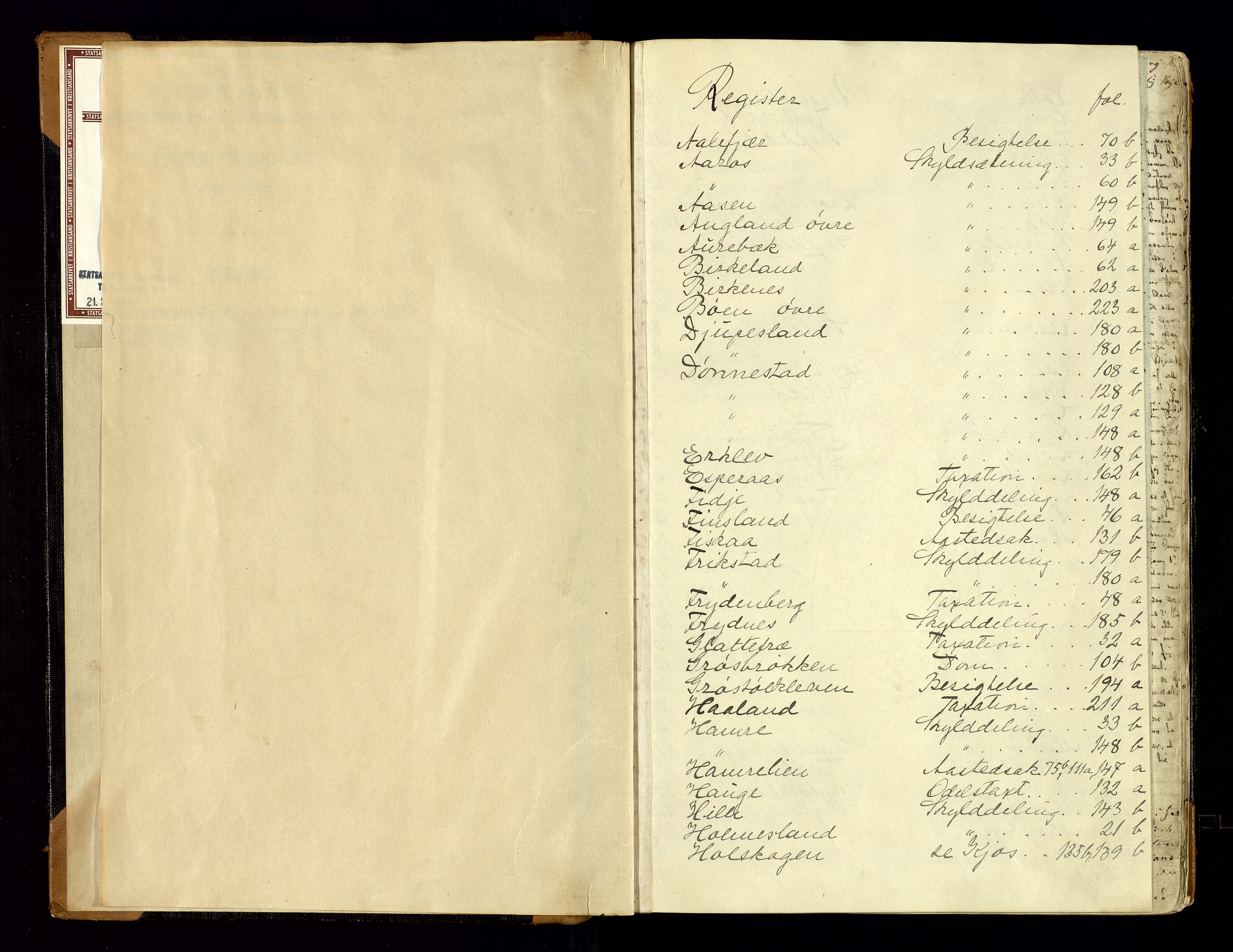 Mandal sorenskriveri, SAK/1221-0005/001/F/Fb/L0013: Ekstrarettsprotokoll med register for fast eiendom nr 11, 1838-1842