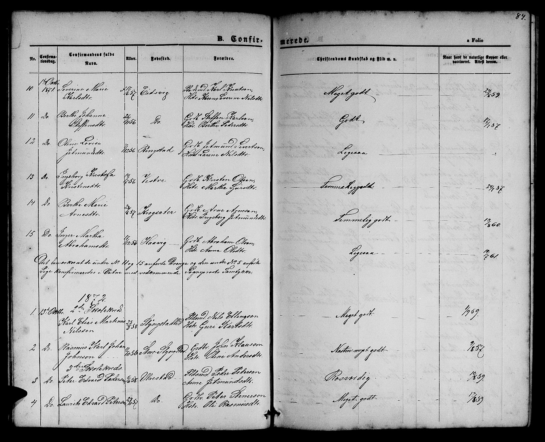 Ministerialprotokoller, klokkerbøker og fødselsregistre - Møre og Romsdal, AV/SAT-A-1454/525/L0375: Klokkerbok nr. 525C01, 1865-1879, s. 84
