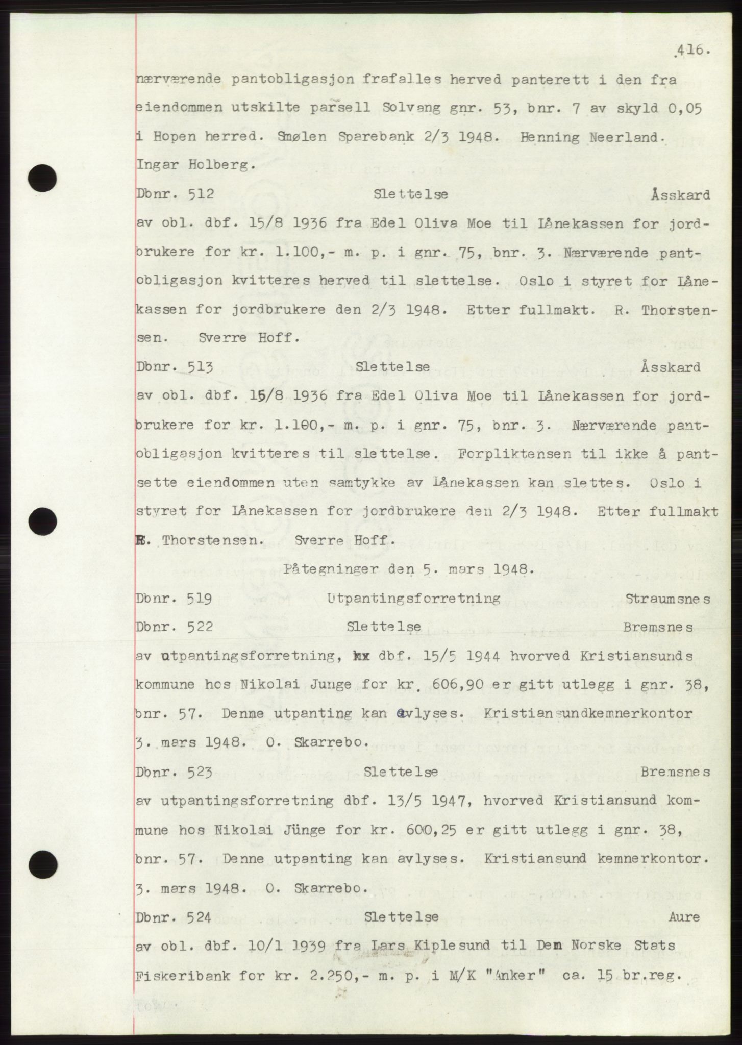 Nordmøre sorenskriveri, SAT/A-4132/1/2/2Ca: Pantebok nr. C82b, 1946-1951, Dagboknr: 512/1948