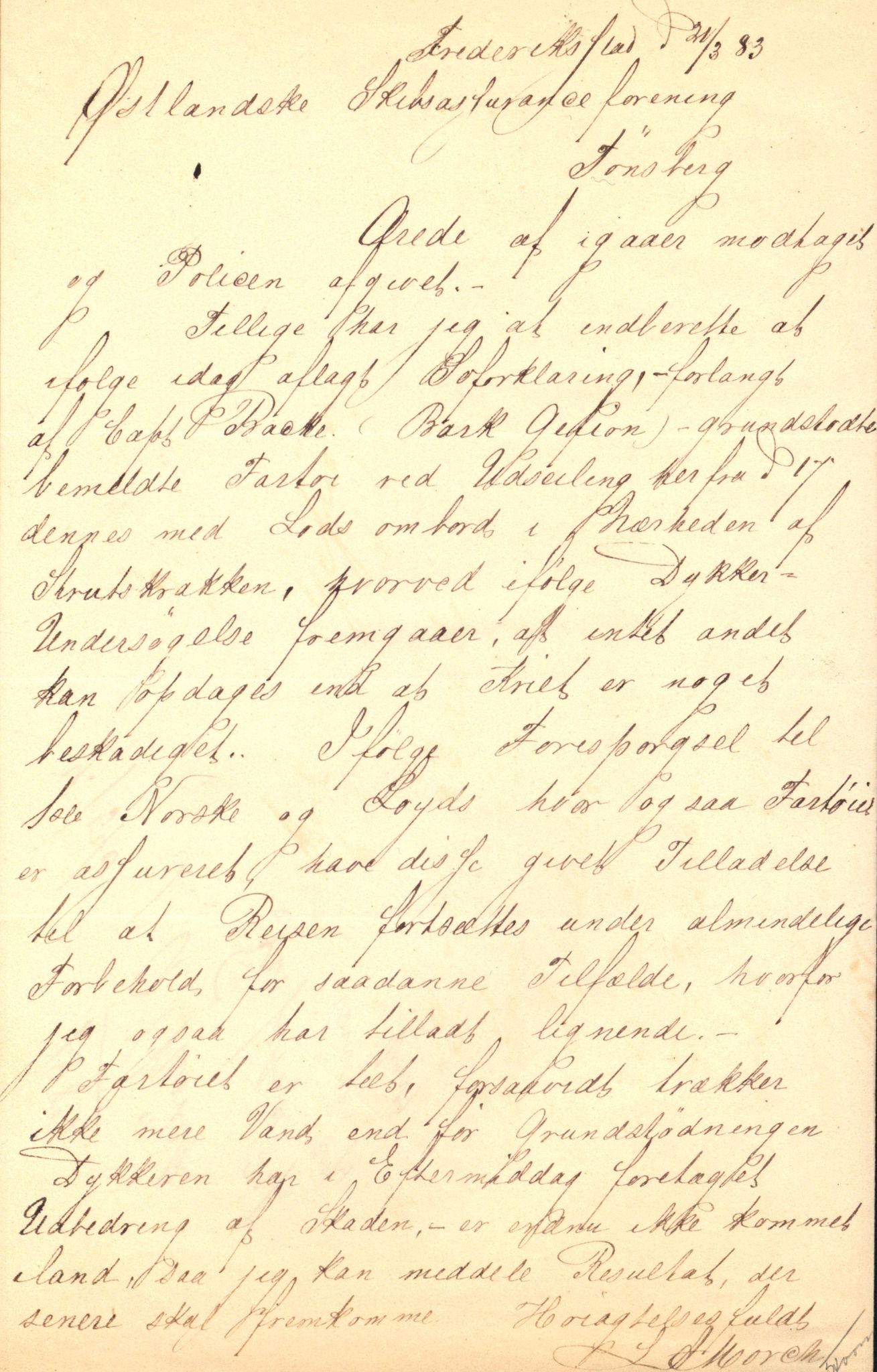 Pa 63 - Østlandske skibsassuranceforening, VEMU/A-1079/G/Ga/L0016/0001: Havaridokumenter / Flora, Glarus, Gefion, Adelphia, Gibraltar, 1883, s. 6