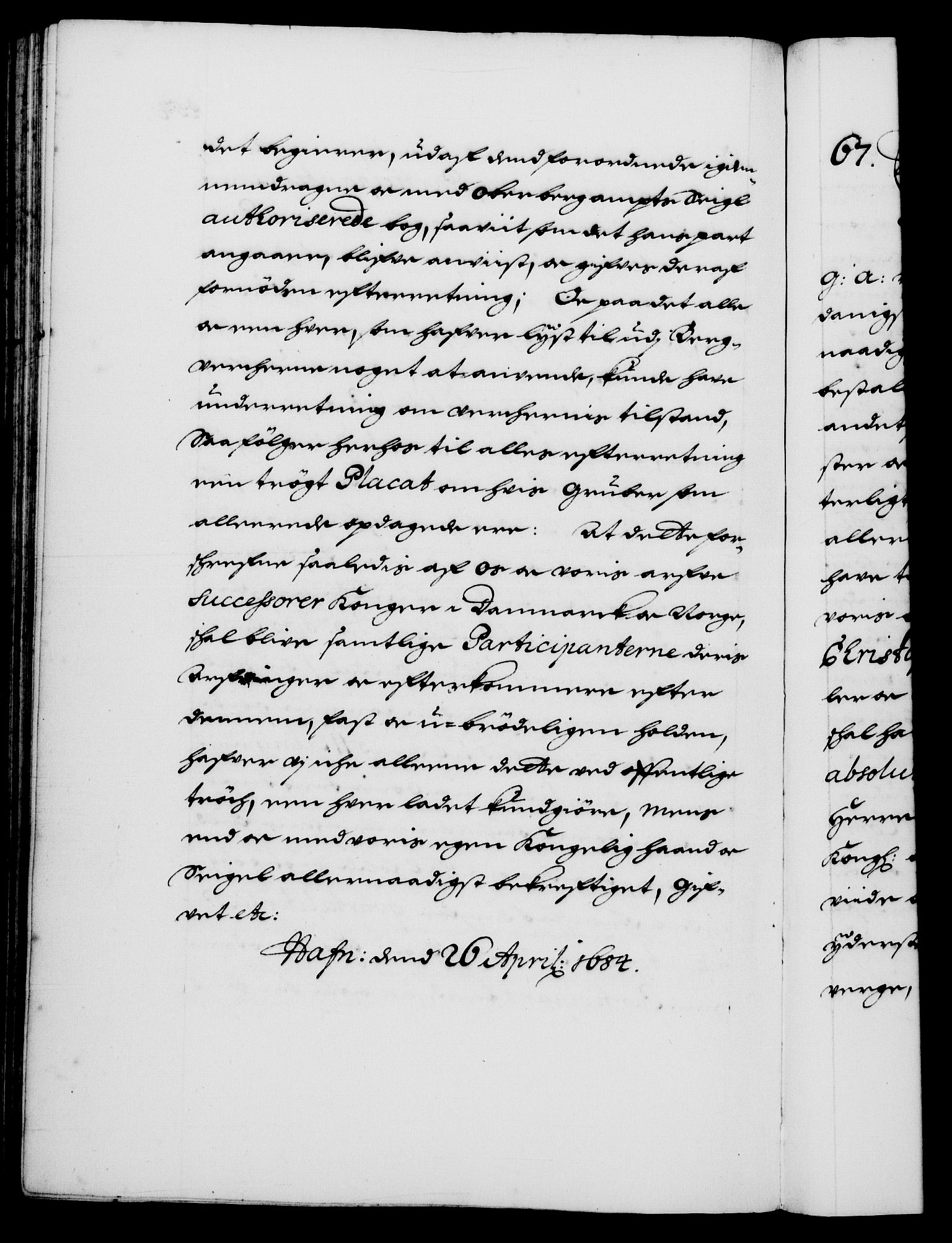 Danske Kanselli 1572-1799, RA/EA-3023/F/Fc/Fca/Fcaa/L0013: Norske registre (mikrofilm), 1681-1684, s. 454b
