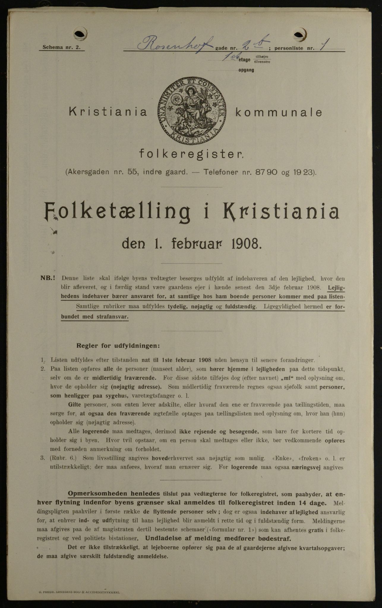 OBA, Kommunal folketelling 1.2.1908 for Kristiania kjøpstad, 1908, s. 75205