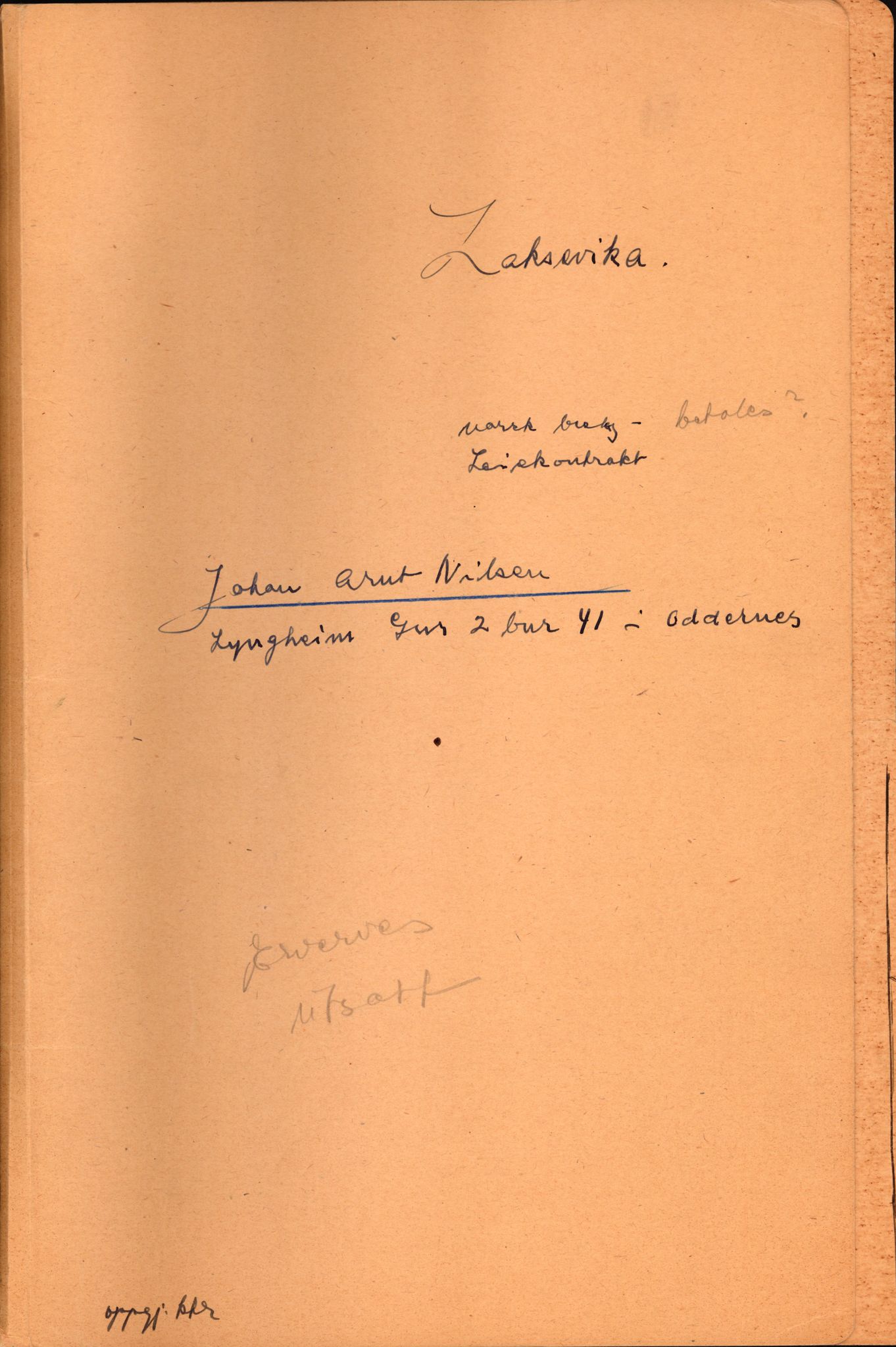 Forsvarsdepartementet, 10. kontor / Oppgjørskontoret, AV/RA-RAFA-1225/D/Da/L0062: Laksevika batteri, Kristiansand; Laksevåg ubåtbunker, Bergen, 1940-1962, s. 460