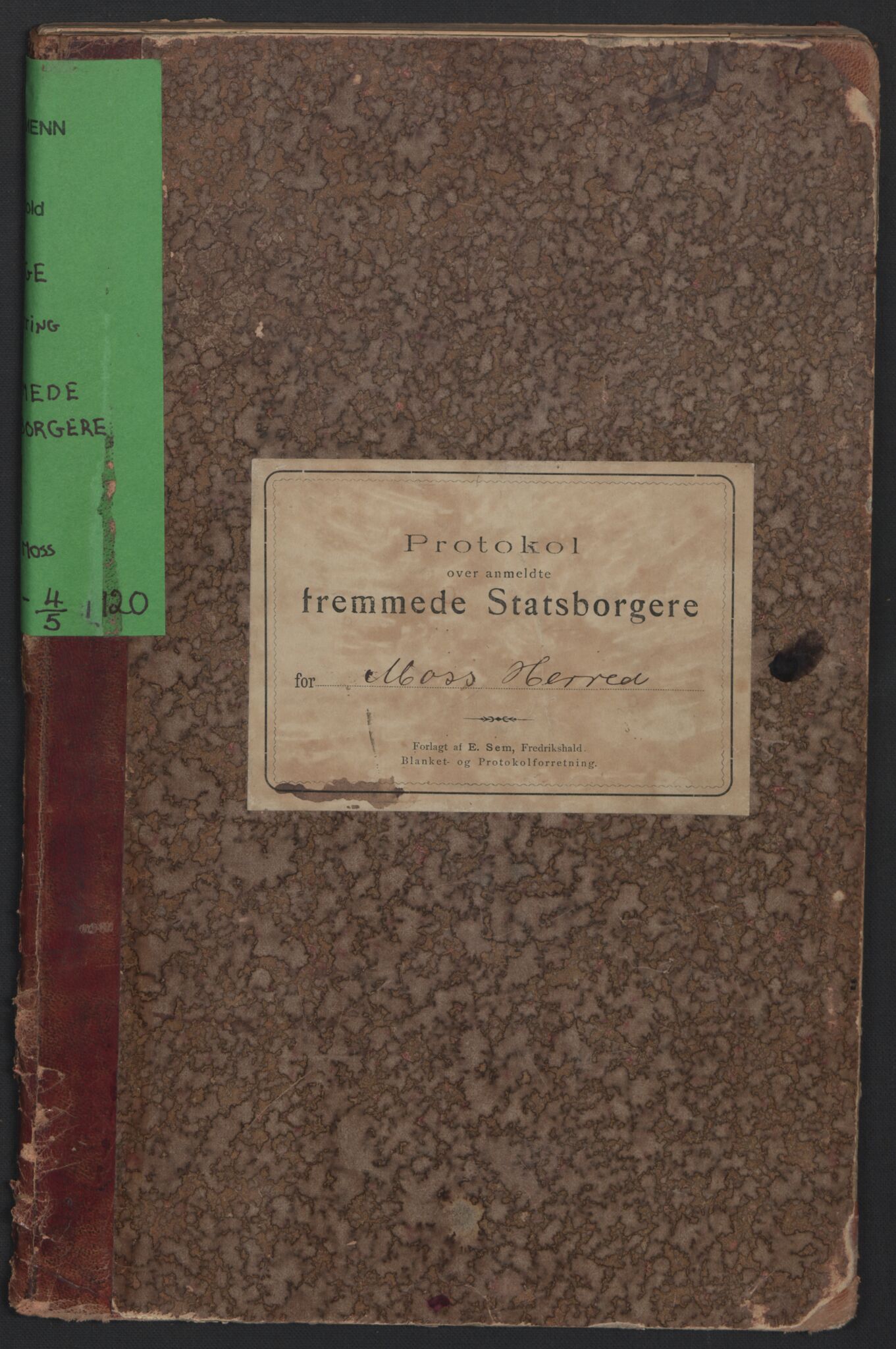 Rygge lensmannskontor, AV/SAO-A-10005/I/Ic/Ica/L0001: Protokoll over fremmede statsborgere, 1902-1920