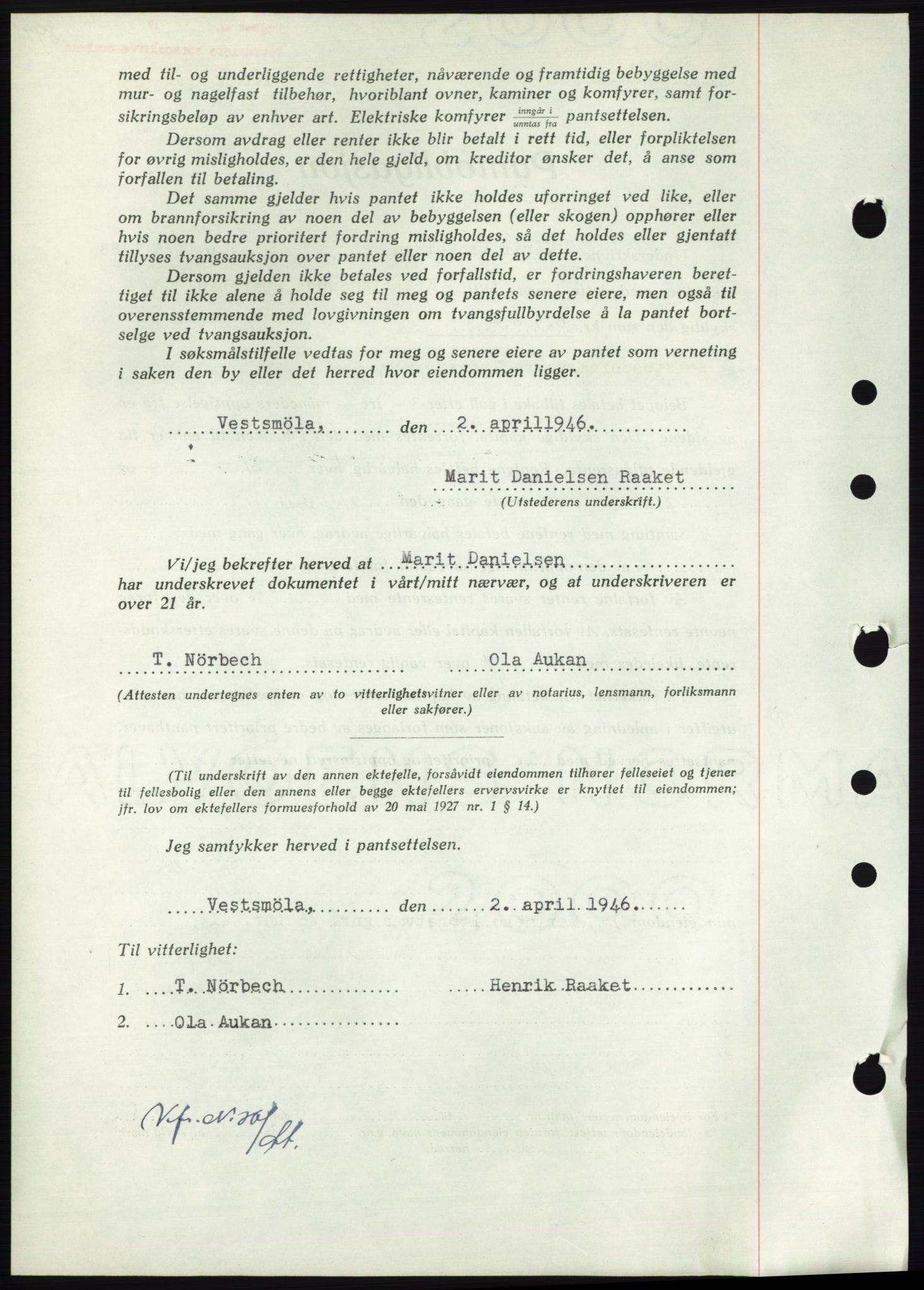 Nordmøre sorenskriveri, AV/SAT-A-4132/1/2/2Ca: Pantebok nr. B93b, 1946-1946, Dagboknr: 572/1946