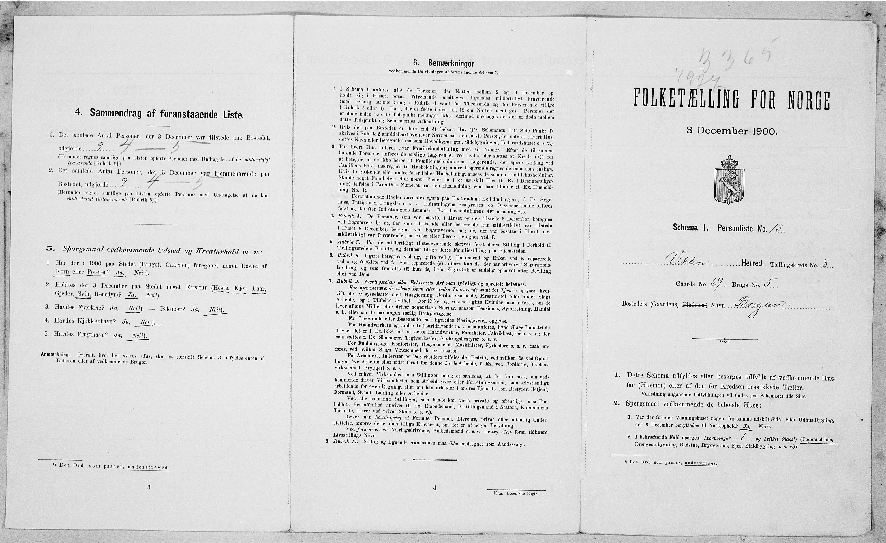 SAT, Folketelling 1900 for 1750 Vikna herred, 1900, s. 878