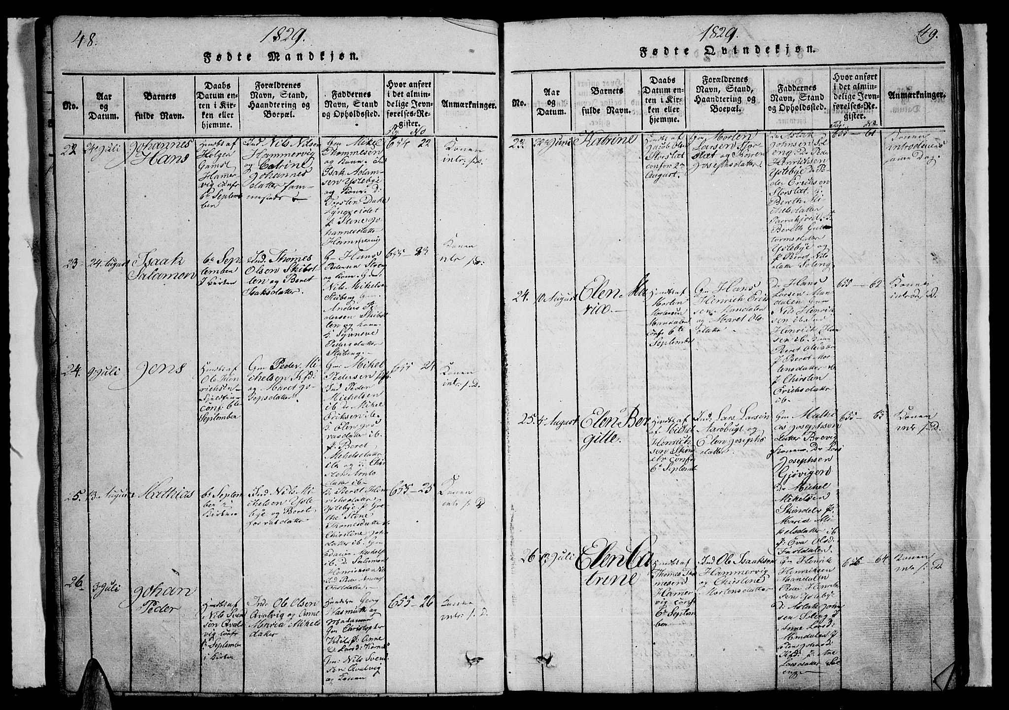 Lyngen sokneprestembete, AV/SATØ-S-1289/H/He/Heb/L0001klokker: Klokkerbok nr. 1, 1826-1838, s. 48-49