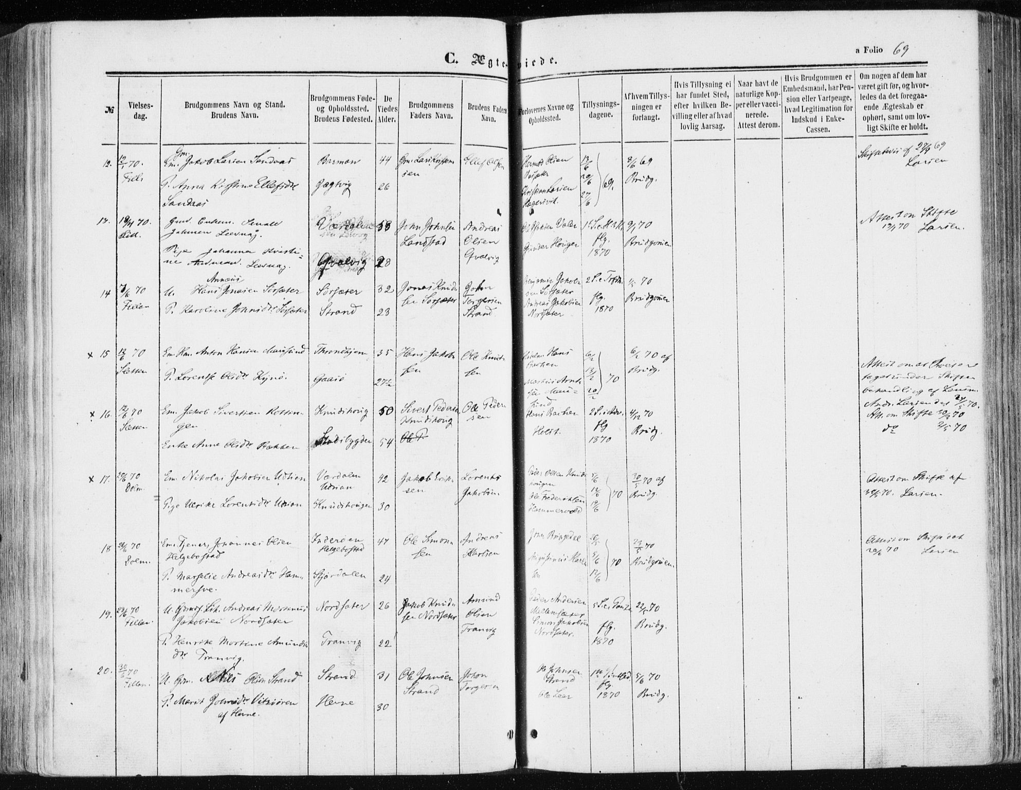 Ministerialprotokoller, klokkerbøker og fødselsregistre - Sør-Trøndelag, AV/SAT-A-1456/634/L0531: Ministerialbok nr. 634A07, 1861-1870, s. 69