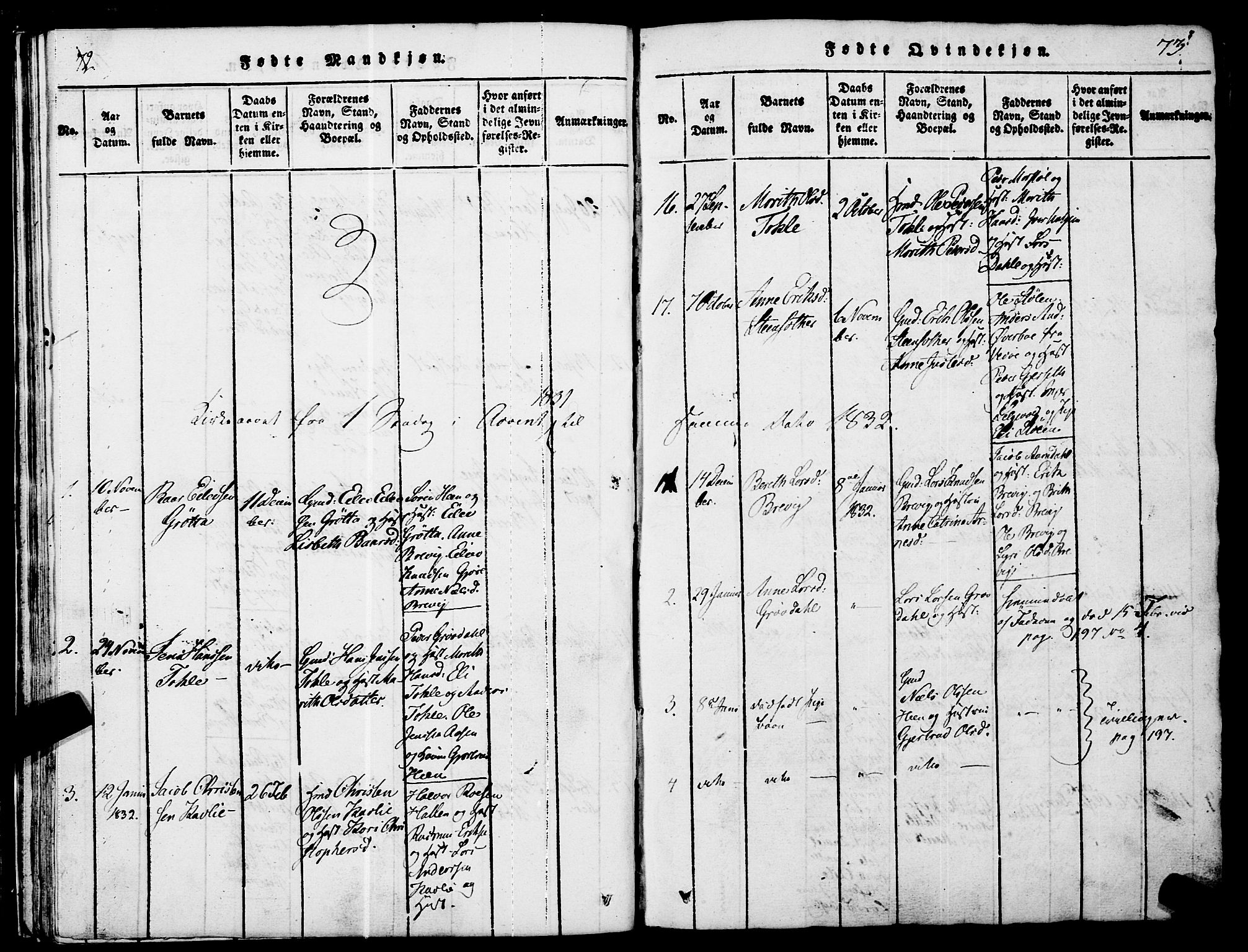 Ministerialprotokoller, klokkerbøker og fødselsregistre - Møre og Romsdal, AV/SAT-A-1454/545/L0585: Ministerialbok nr. 545A01, 1818-1853, s. 72-73