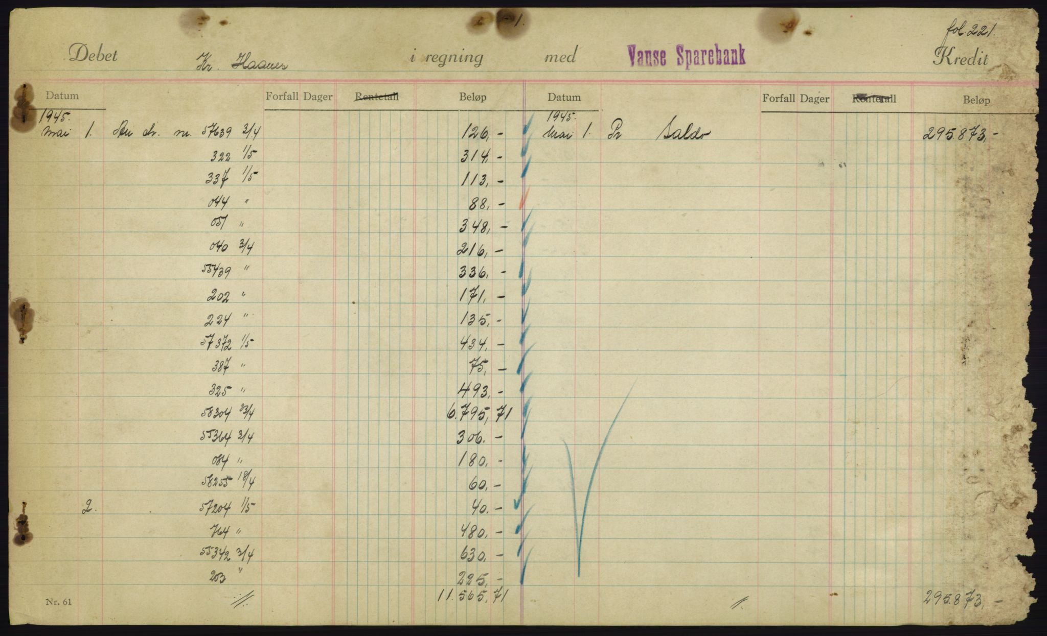 Forsvarsdepartementet, 10. kontor / Oppgjørskontoret, AV/RA-RAFA-1225/D/Db/L0180: Lista oppgjørskontor, 1942-1952, s. 1911