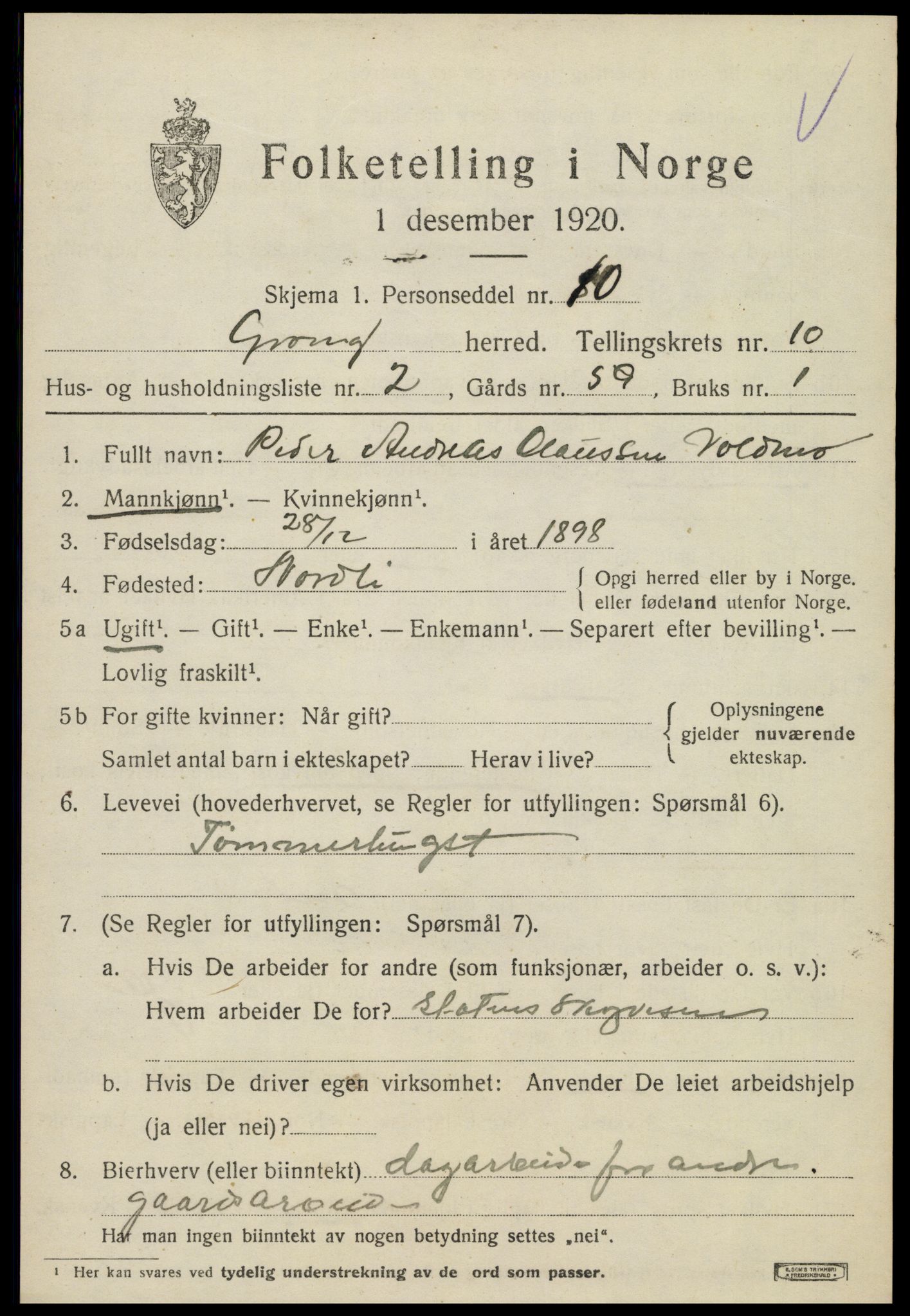 SAT, Folketelling 1920 for 1742 Grong herred, 1920, s. 5613