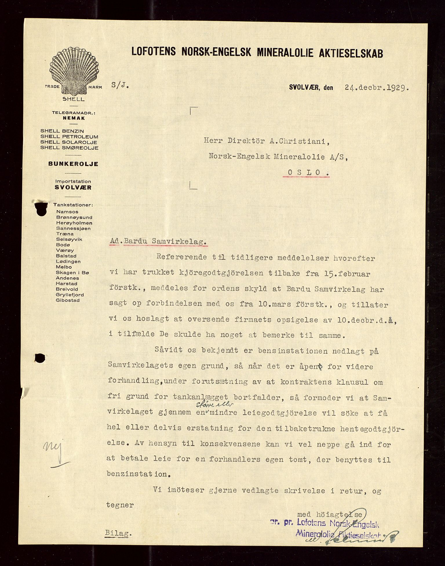 Pa 1521 - A/S Norske Shell, SAST/A-101915/E/Ea/Eaa/L0017: Sjefskorrespondanse, 1929, s. 147