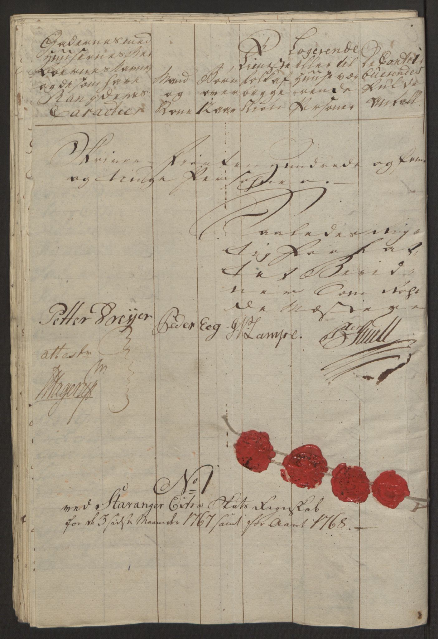 Rentekammeret inntil 1814, Reviderte regnskaper, Byregnskaper, RA/EA-4066/R/Ro/L0305/0001: [O6] Kontribusjonsregnskap / Ekstraskatt, 1762-1768, s. 378