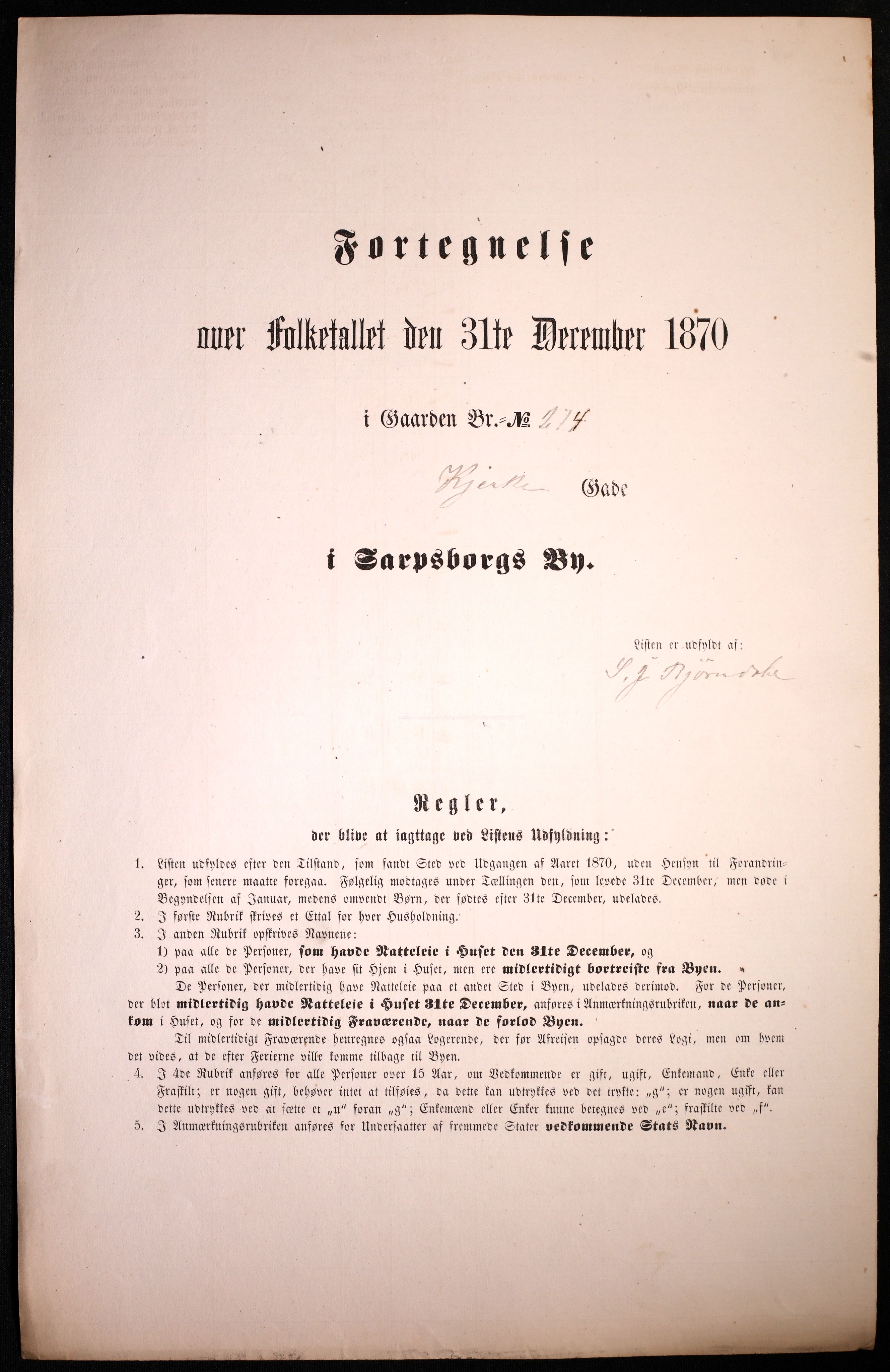 RA, Folketelling 1870 for 0102 Sarpsborg kjøpstad, 1870, s. 205