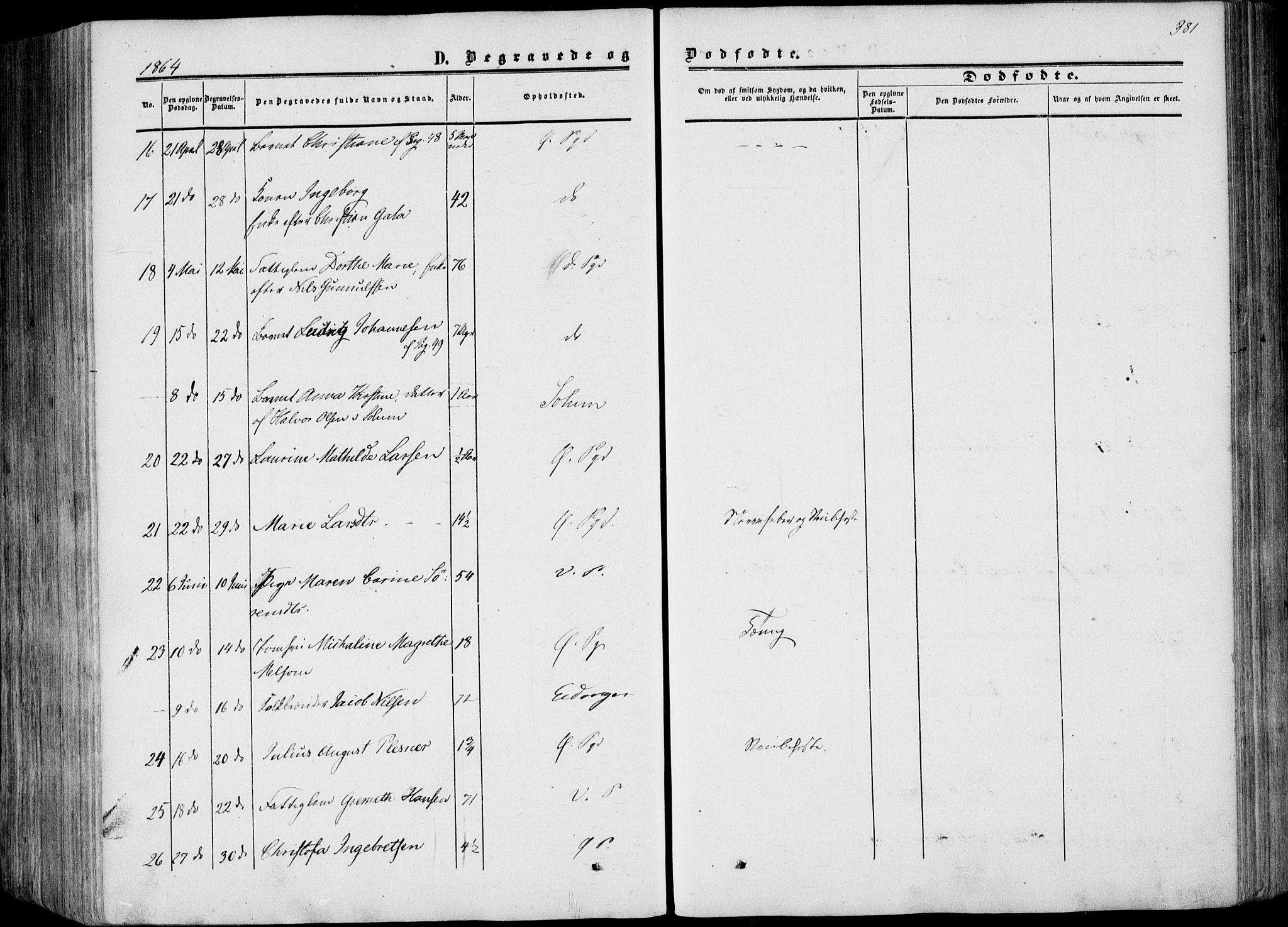 Porsgrunn kirkebøker , AV/SAKO-A-104/F/Fa/L0007: Ministerialbok nr. 7, 1858-1877, s. 381