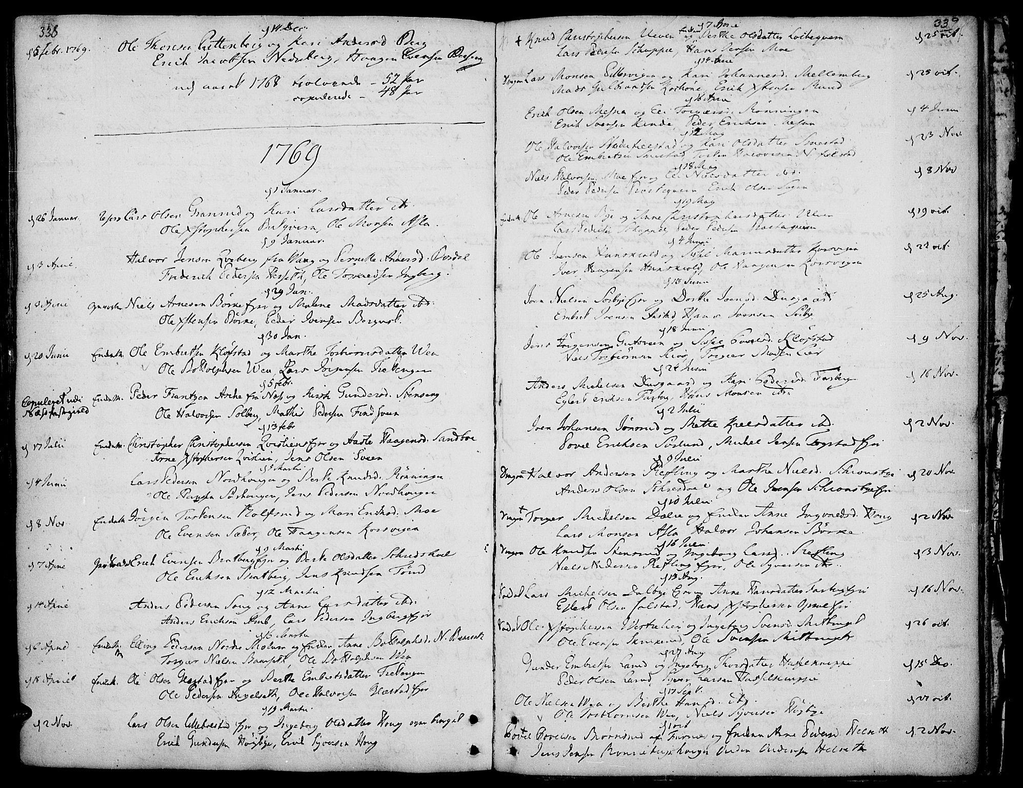Ringsaker prestekontor, AV/SAH-PREST-014/K/Ka/L0002: Ministerialbok nr. 2, 1747-1774, s. 338-339
