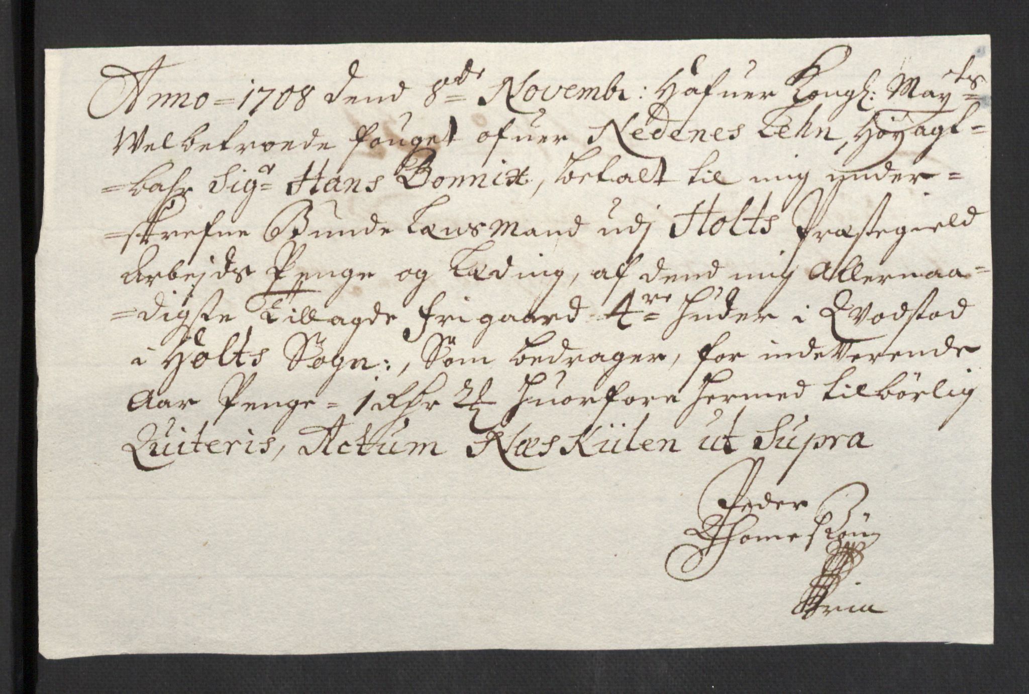 Rentekammeret inntil 1814, Reviderte regnskaper, Fogderegnskap, AV/RA-EA-4092/R39/L2318: Fogderegnskap Nedenes, 1706-1709, s. 332