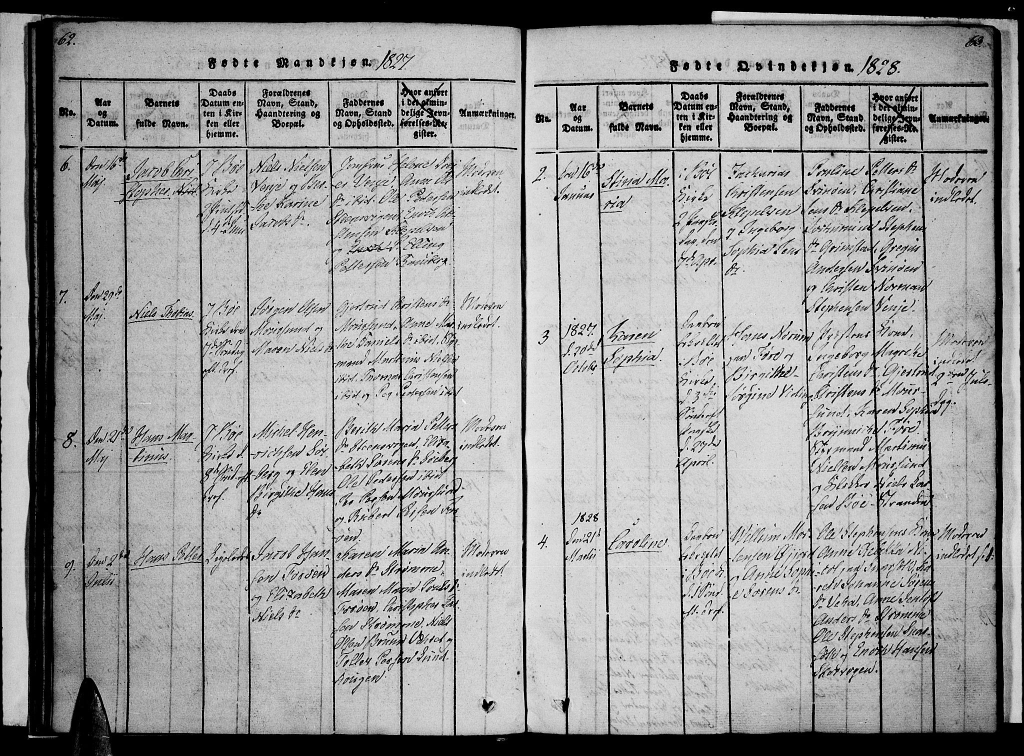 Ministerialprotokoller, klokkerbøker og fødselsregistre - Nordland, AV/SAT-A-1459/891/L1298: Ministerialbok nr. 891A03, 1820-1840, s. 62-63