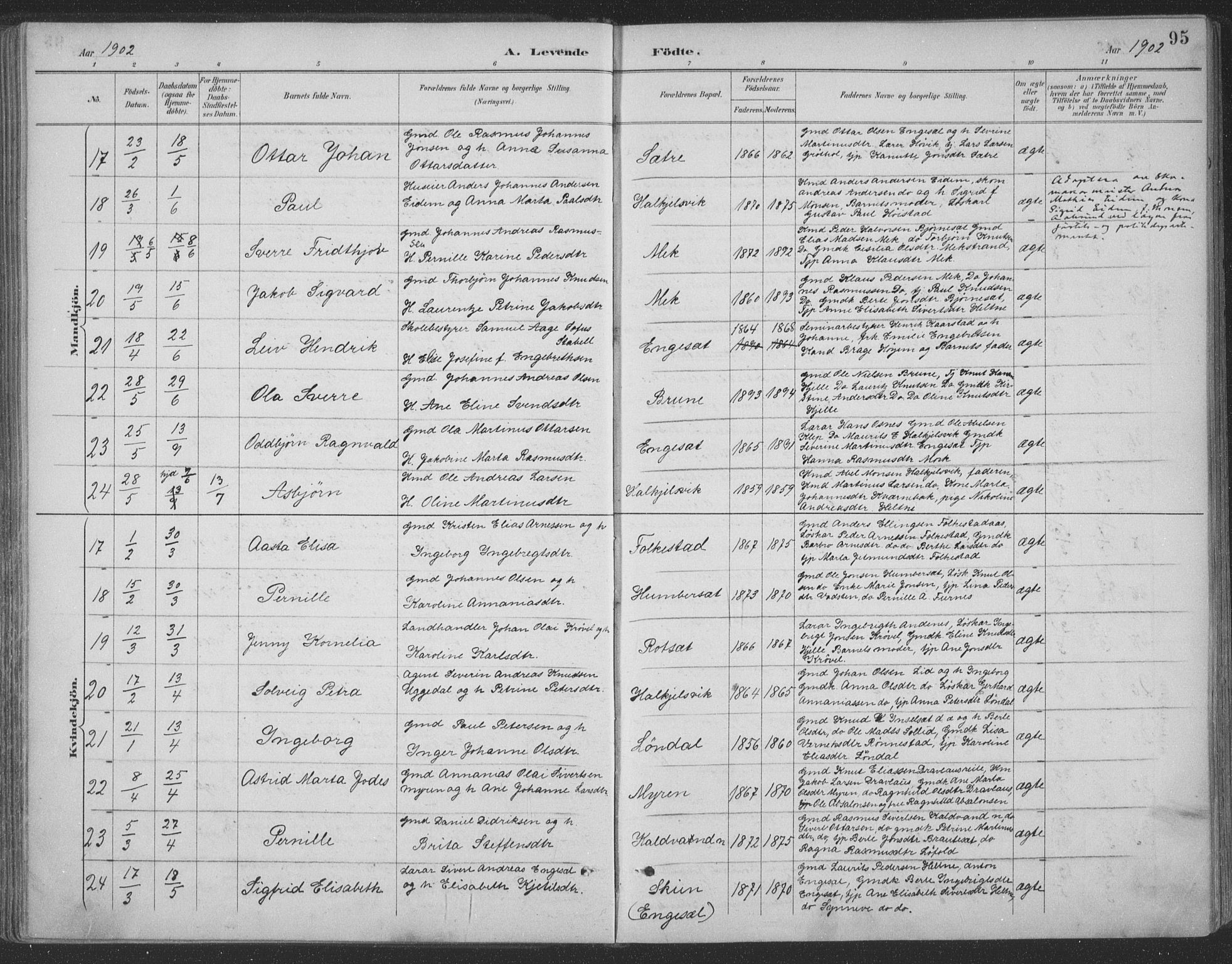 Ministerialprotokoller, klokkerbøker og fødselsregistre - Møre og Romsdal, AV/SAT-A-1454/511/L0142: Ministerialbok nr. 511A09, 1891-1905, s. 95