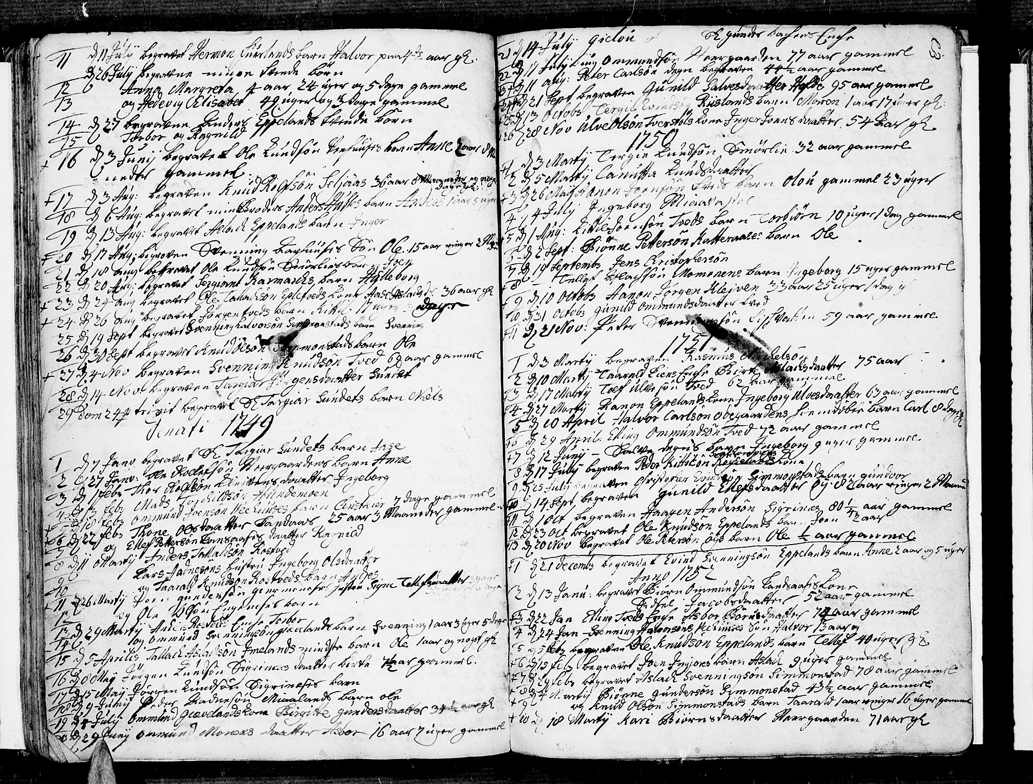 Åmli sokneprestkontor, AV/SAK-1111-0050/F/Fa/Fac/L0002: Ministerialbok nr. A 2 /1, 1741-1775