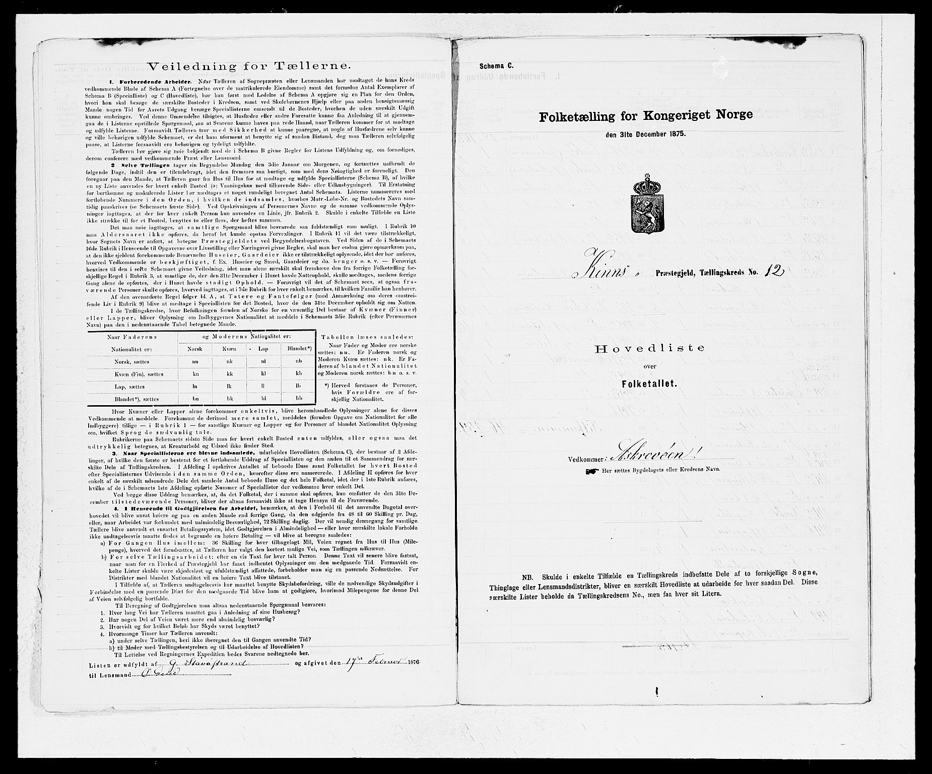 SAB, Folketelling 1875 for 1437L Kinn prestegjeld, Kinn sokn og Svanøy sokn, 1875, s. 26