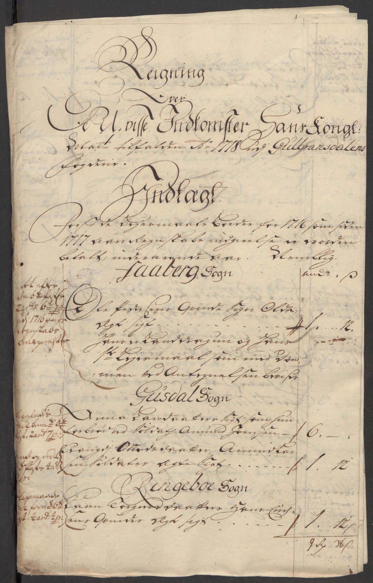 Rentekammeret inntil 1814, Reviderte regnskaper, Fogderegnskap, RA/EA-4092/R17/L1188: Fogderegnskap Gudbrandsdal, 1718, s. 82