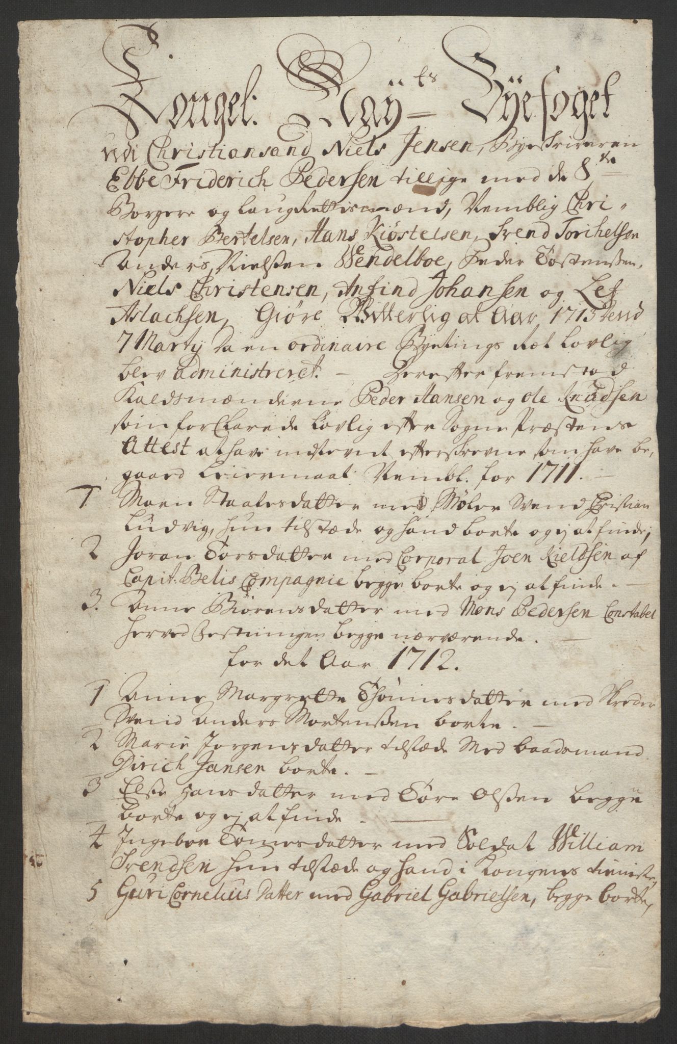 Rentekammeret inntil 1814, Reviderte regnskaper, Byregnskaper, RA/EA-4066/R/Rm/L0285: [M18] Sikt og sakefall, 1681-1718, s. 513