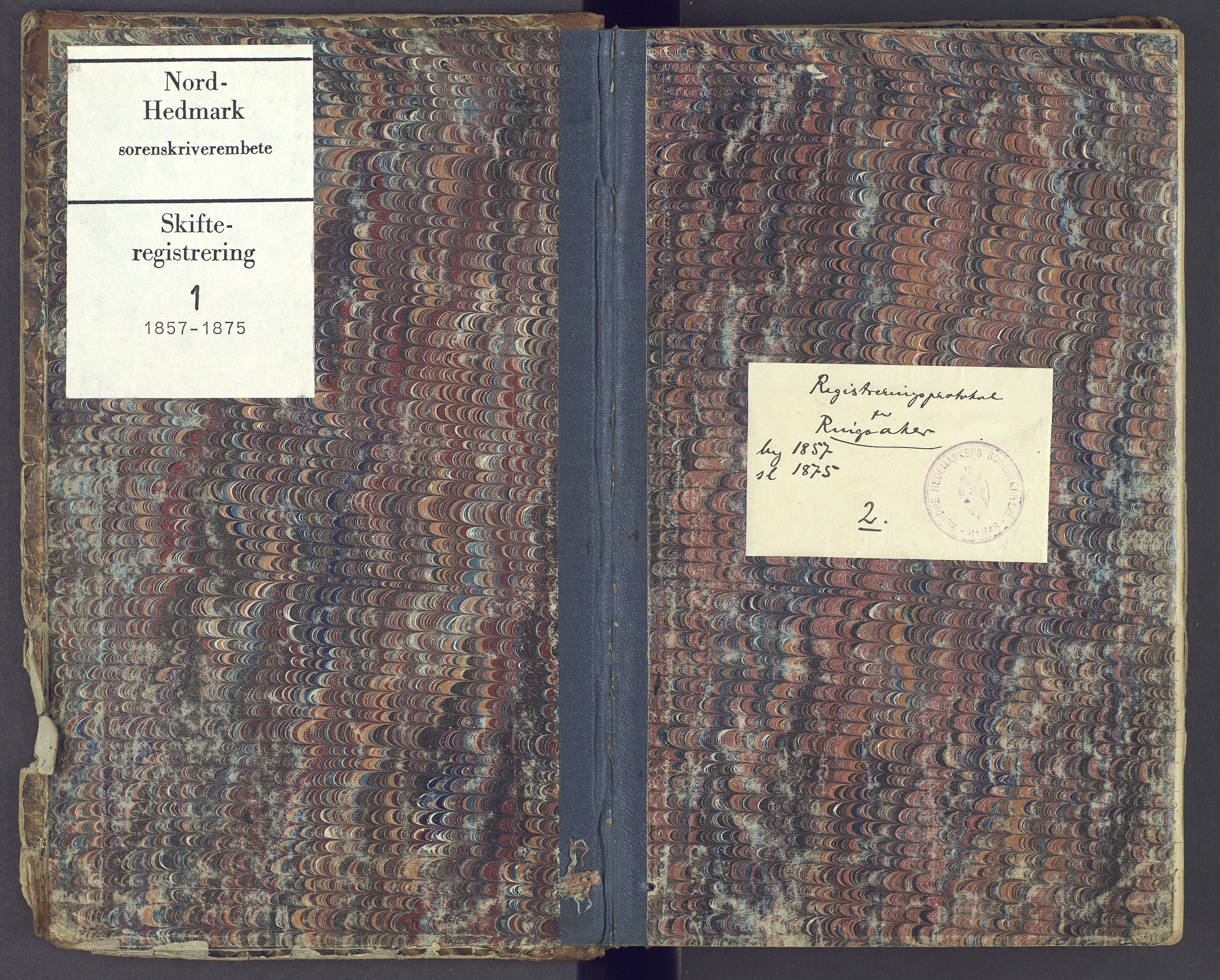 Nord-Hedmark sorenskriveri, SAH/TING-012/J/Jb/L0001: Skifteregistreringsprotokoll - Ringsaker, 1857-1875