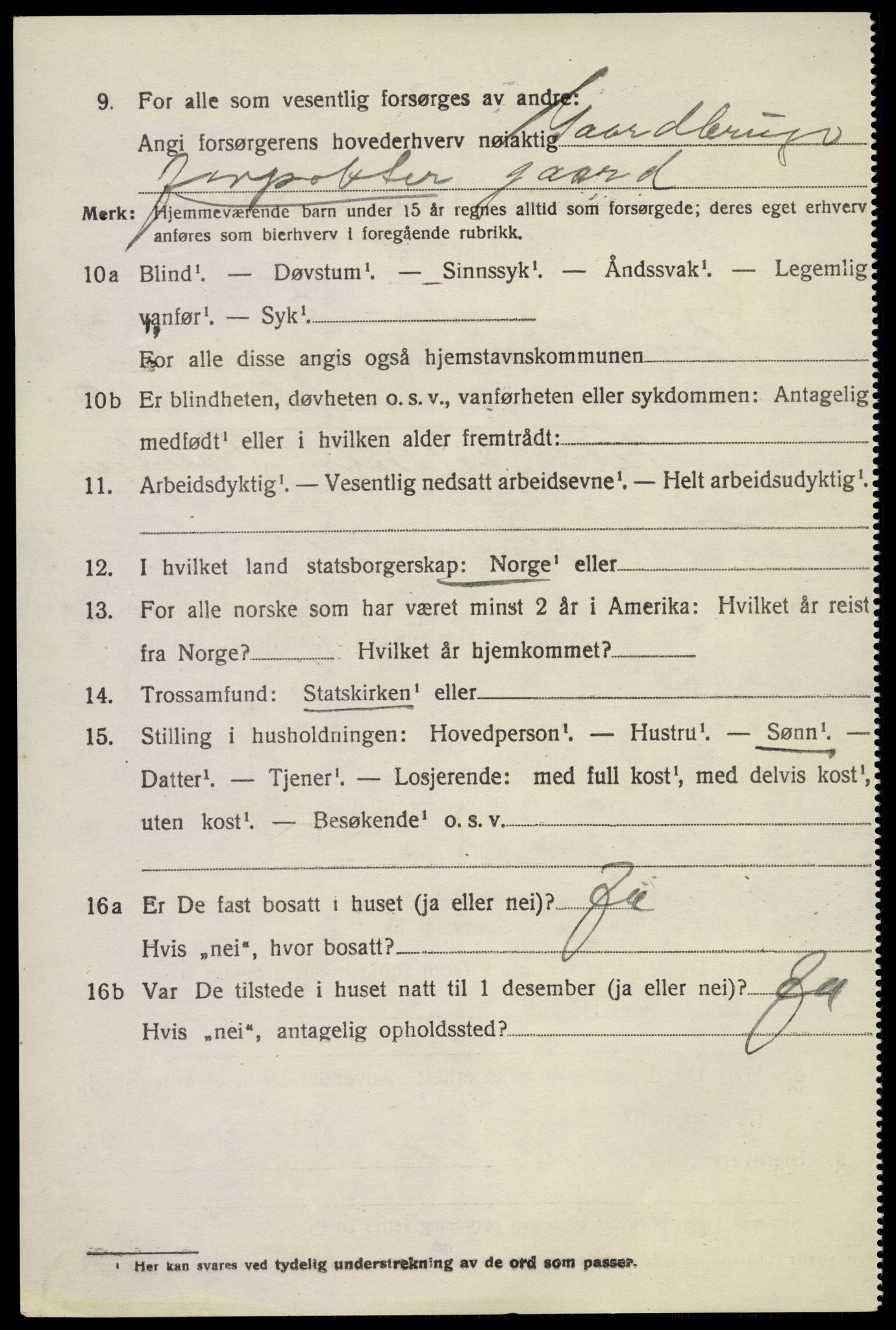 SAKO, Folketelling 1920 for 0821 Bø herred, 1920, s. 3119
