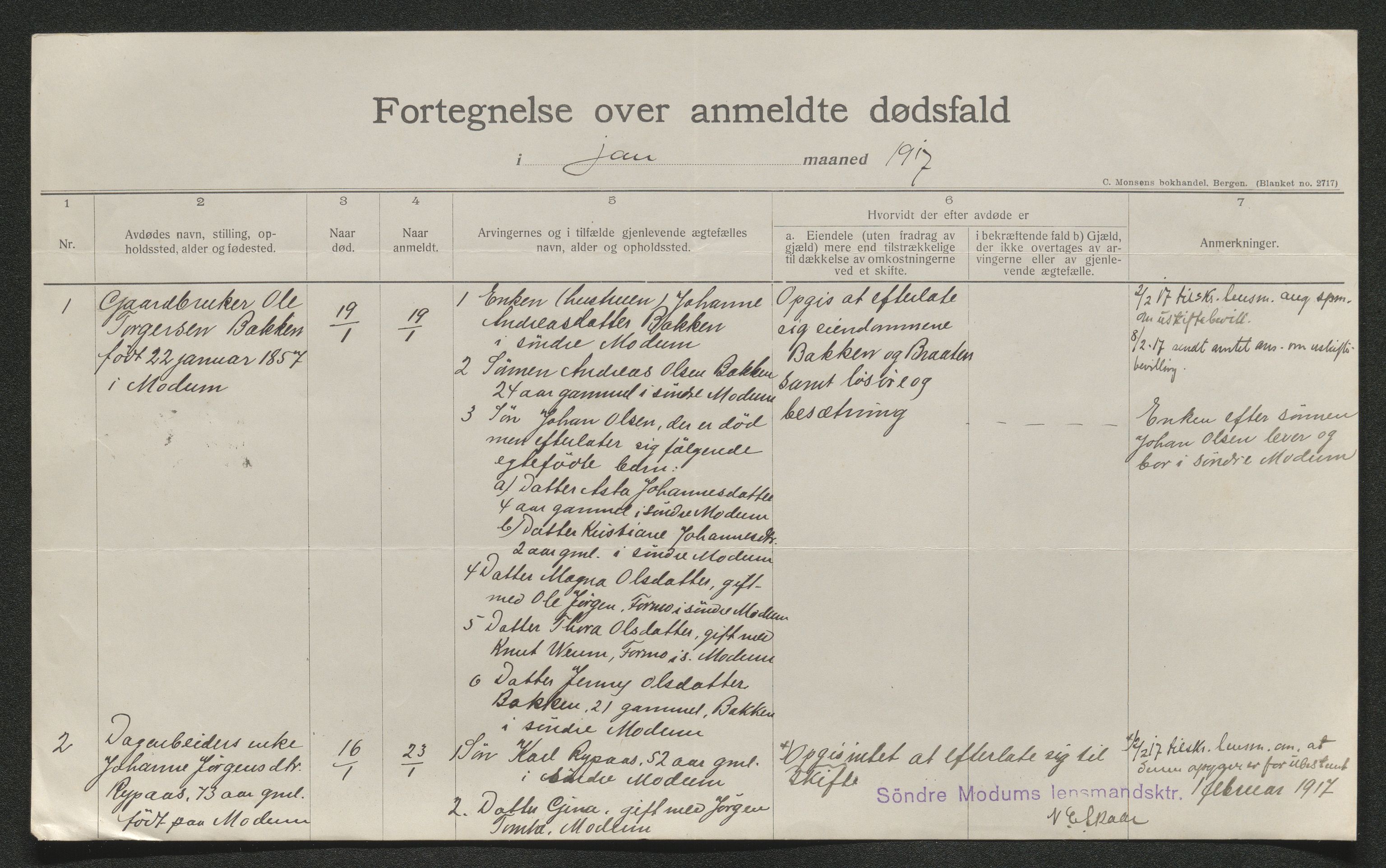 Eiker, Modum og Sigdal sorenskriveri, SAKO/A-123/H/Ha/Hab/L0038: Dødsfallsmeldinger, 1916-1917, s. 978