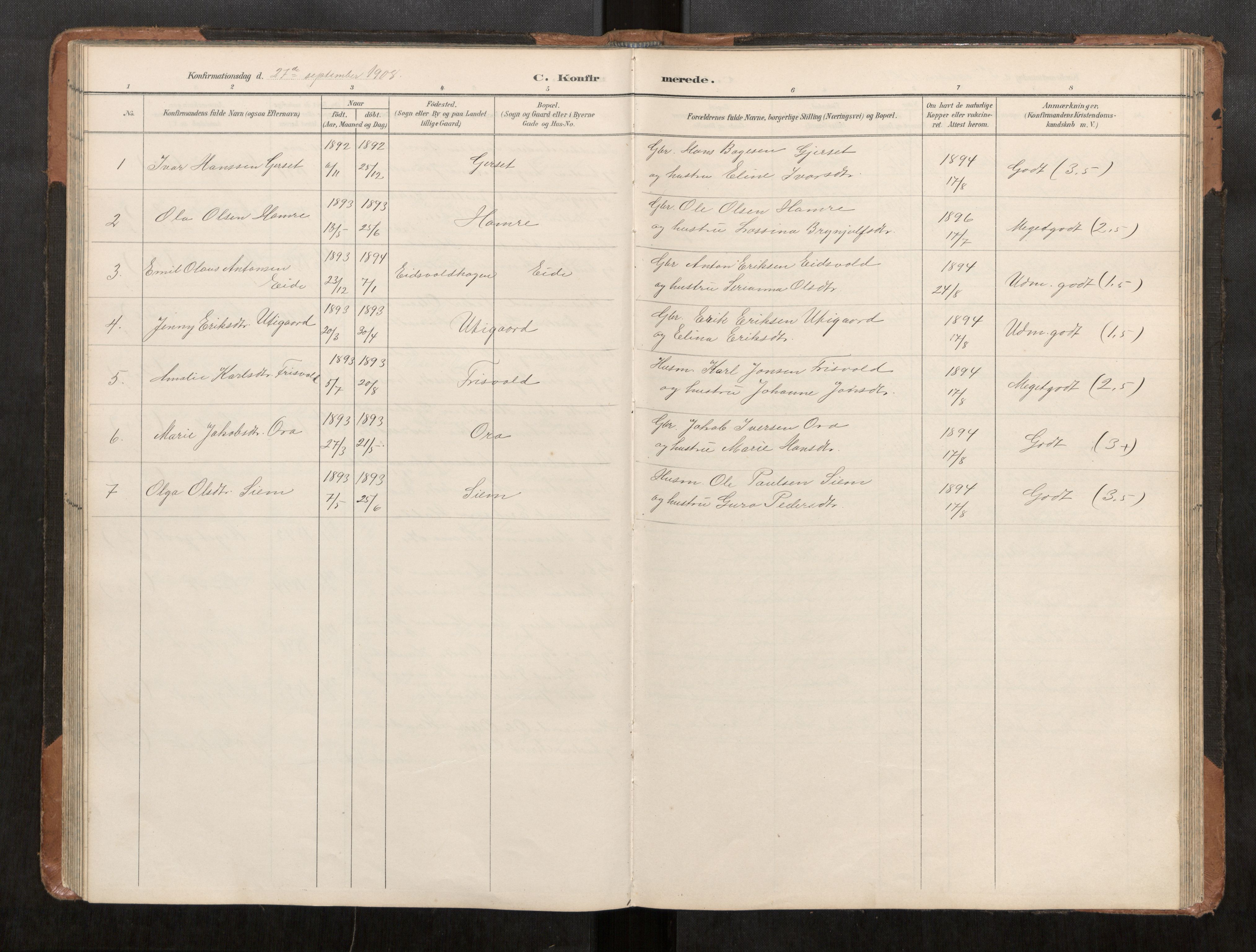 Ministerialprotokoller, klokkerbøker og fødselsregistre - Møre og Romsdal, AV/SAT-A-1454/542/L0561: Klokkerbok nr. 542C03, 1893-1931