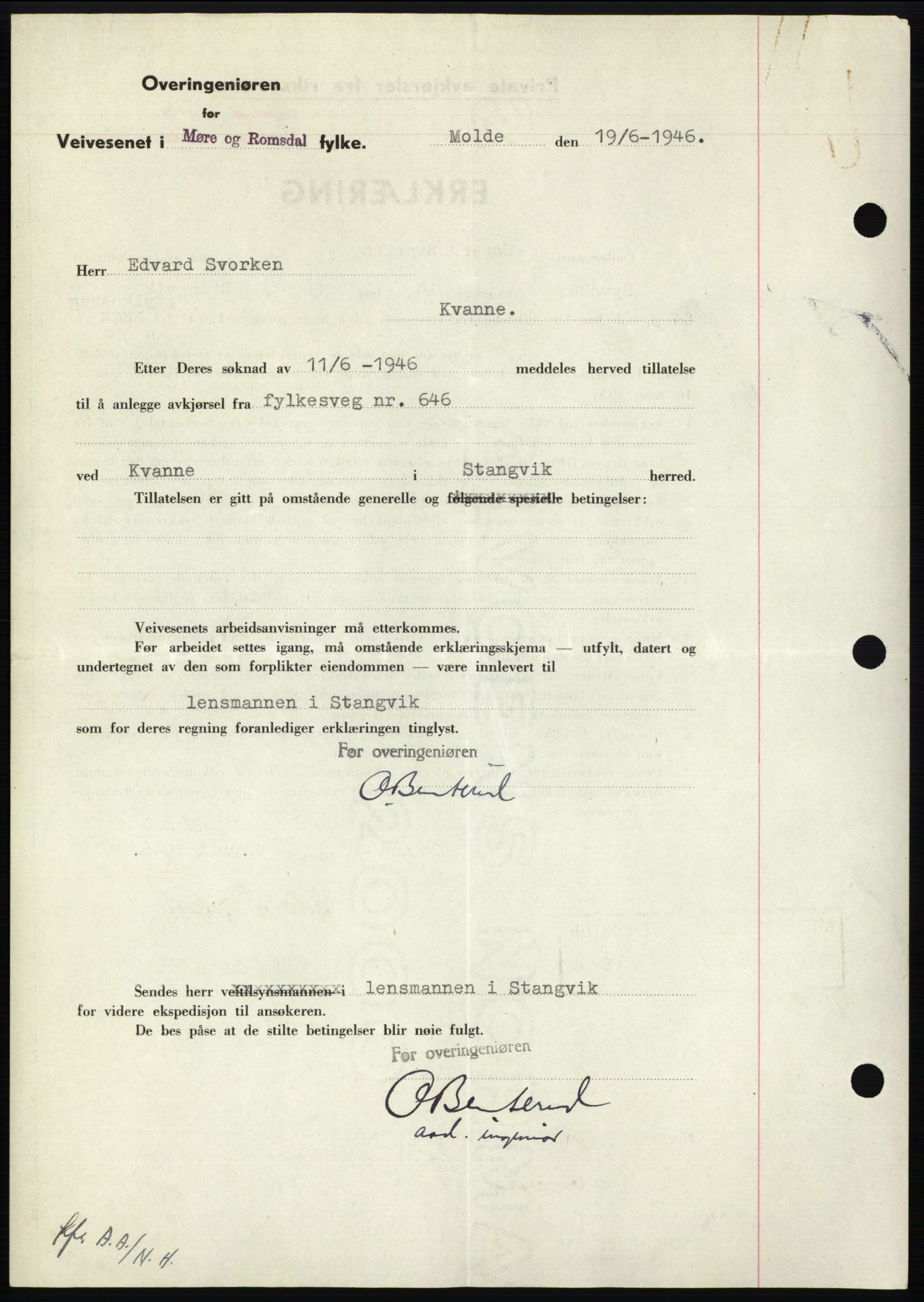 Nordmøre sorenskriveri, AV/SAT-A-4132/1/2/2Ca: Pantebok nr. B94, 1946-1946, Dagboknr: 1302/1946