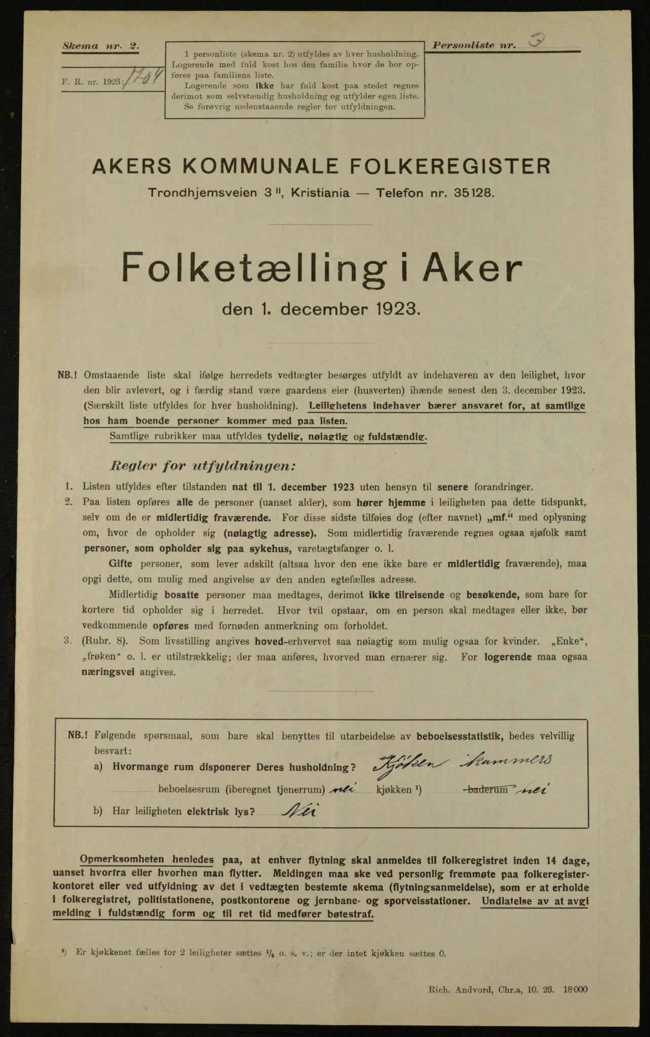 , Kommunal folketelling 1.12.1923 for Aker, 1923, s. 18667