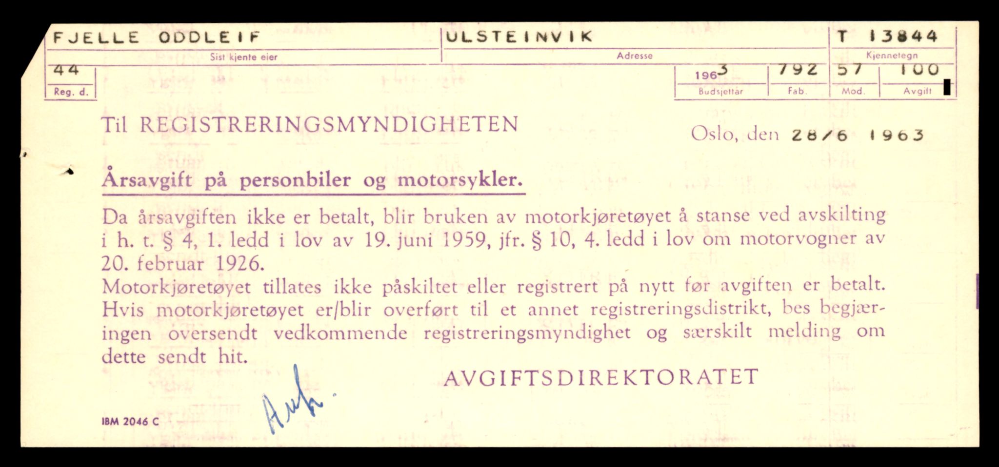Møre og Romsdal vegkontor - Ålesund trafikkstasjon, AV/SAT-A-4099/F/Fe/L0041: Registreringskort for kjøretøy T 13710 - T 13905, 1927-1998, s. 2415