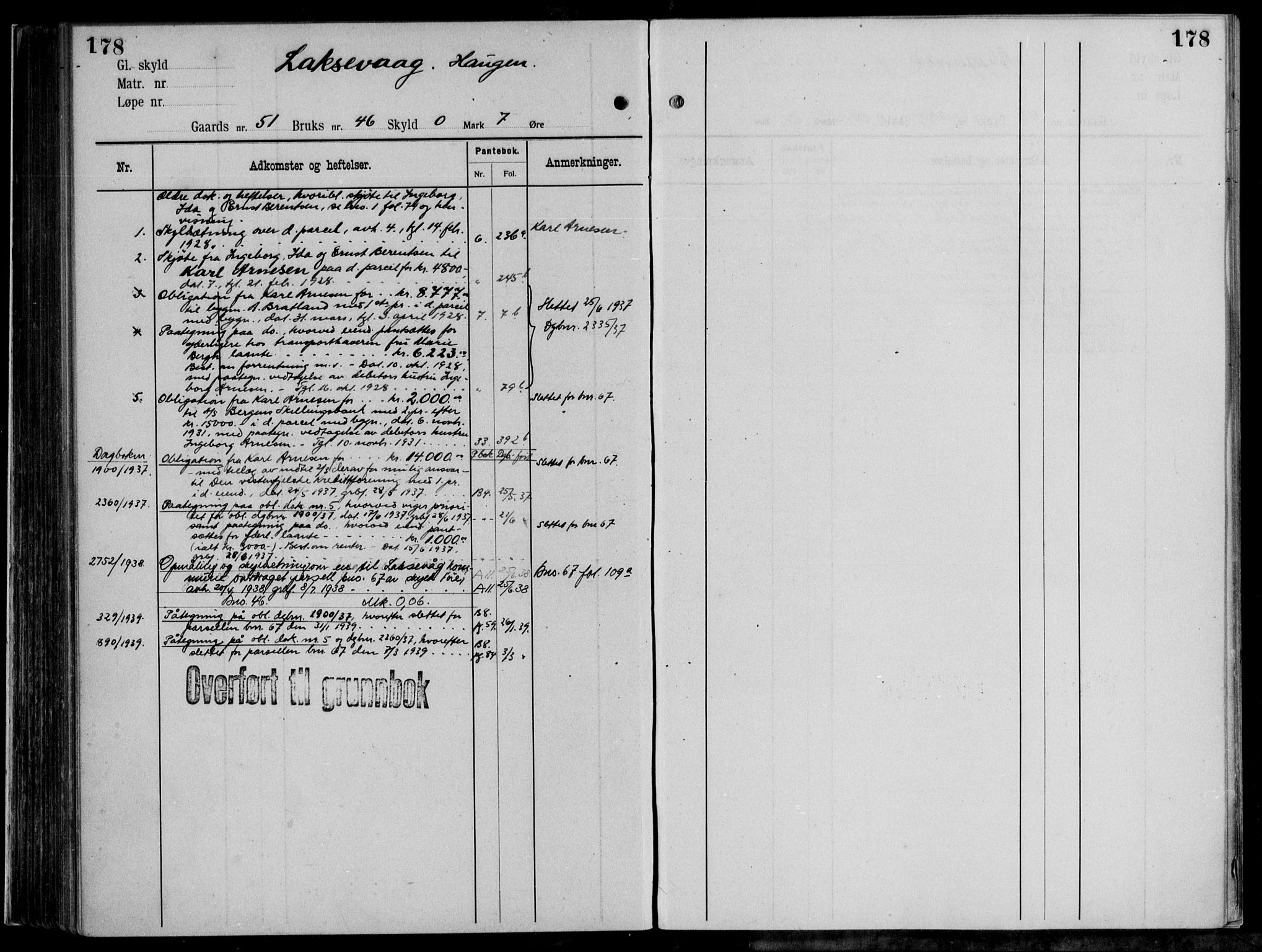 Midhordland sorenskriveri, AV/SAB-A-3001/1/G/Ga/Gab/L0111: Panteregister nr. II.A.b.111, s. 178