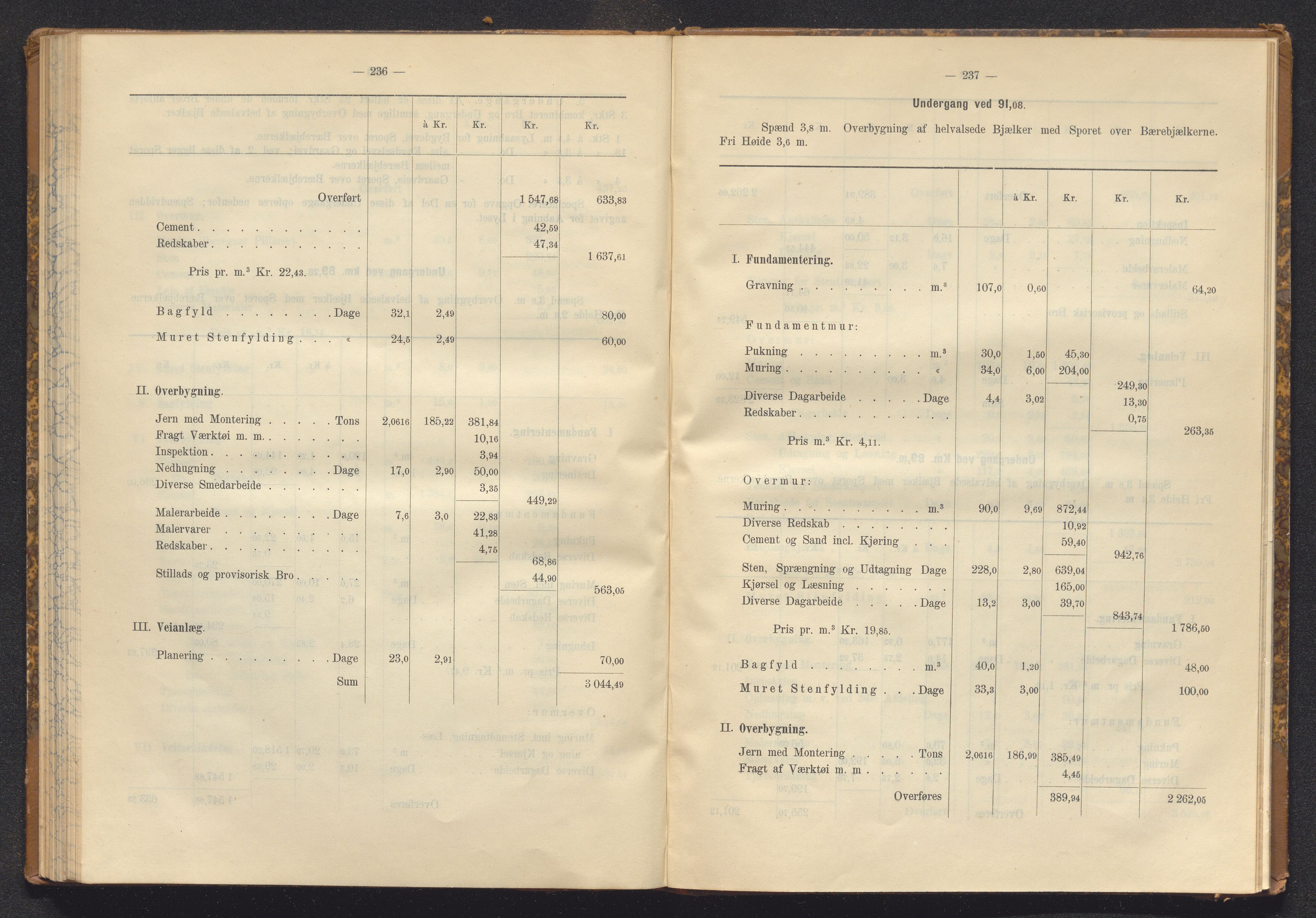 Norges Statsbaner Bibliotek (NSB), AV/SAKO-A-355/E/Ea/L0161/0006: Jernbanedrift (656.2) / Dovrebanen. Avslutningsrapport for jernbaneanlegg Hamar - Sel, 1898, s. 236-237