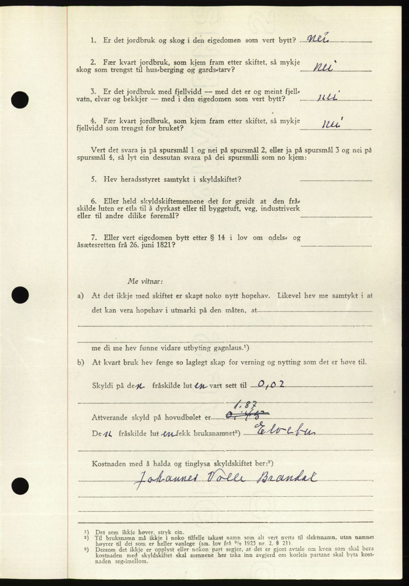 Søre Sunnmøre sorenskriveri, AV/SAT-A-4122/1/2/2C/L0081: Pantebok nr. 7A, 1947-1948, Dagboknr: 1184/1947