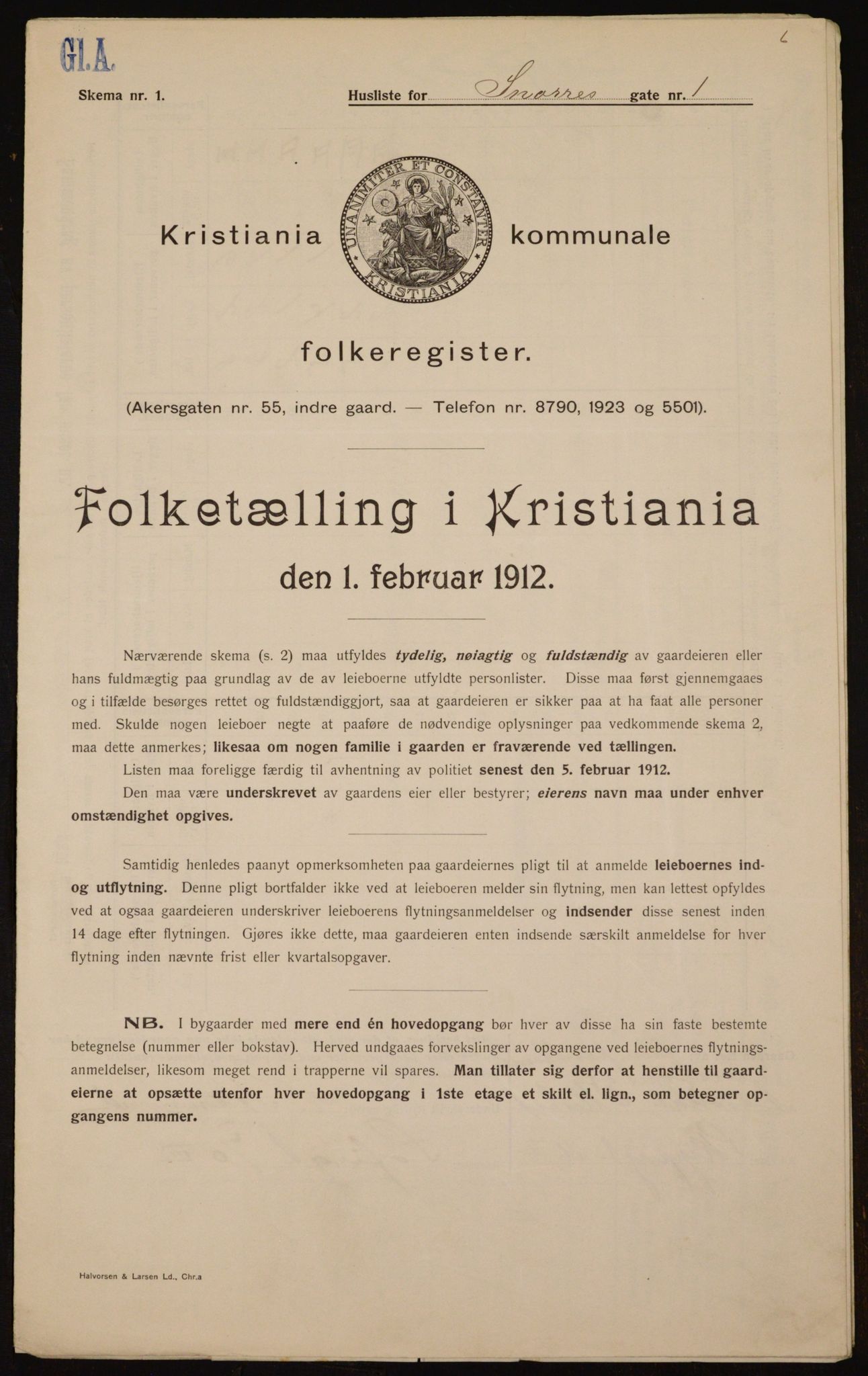 OBA, Kommunal folketelling 1.2.1912 for Kristiania, 1912, s. 98409