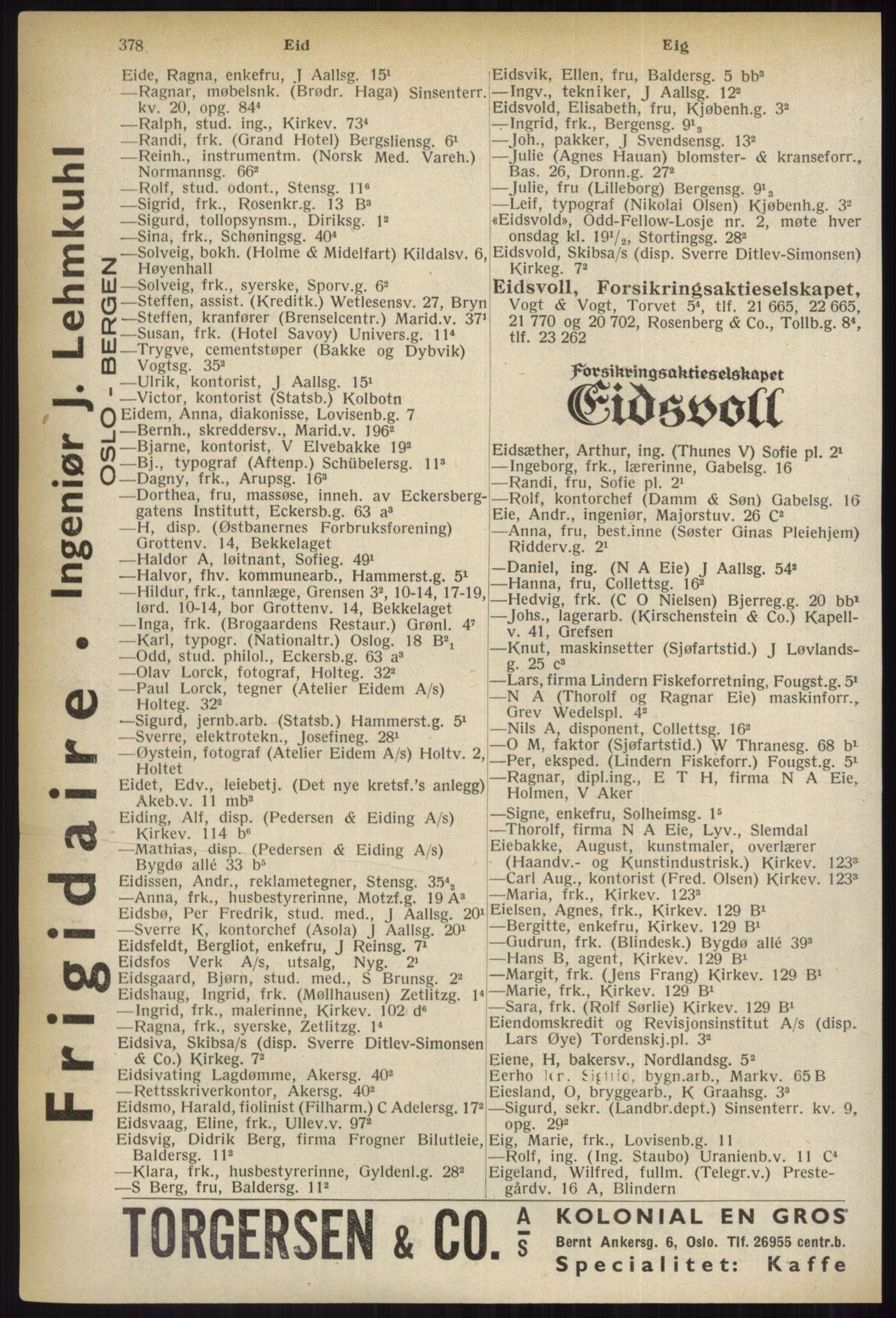Kristiania/Oslo adressebok, PUBL/-, 1937, s. 378