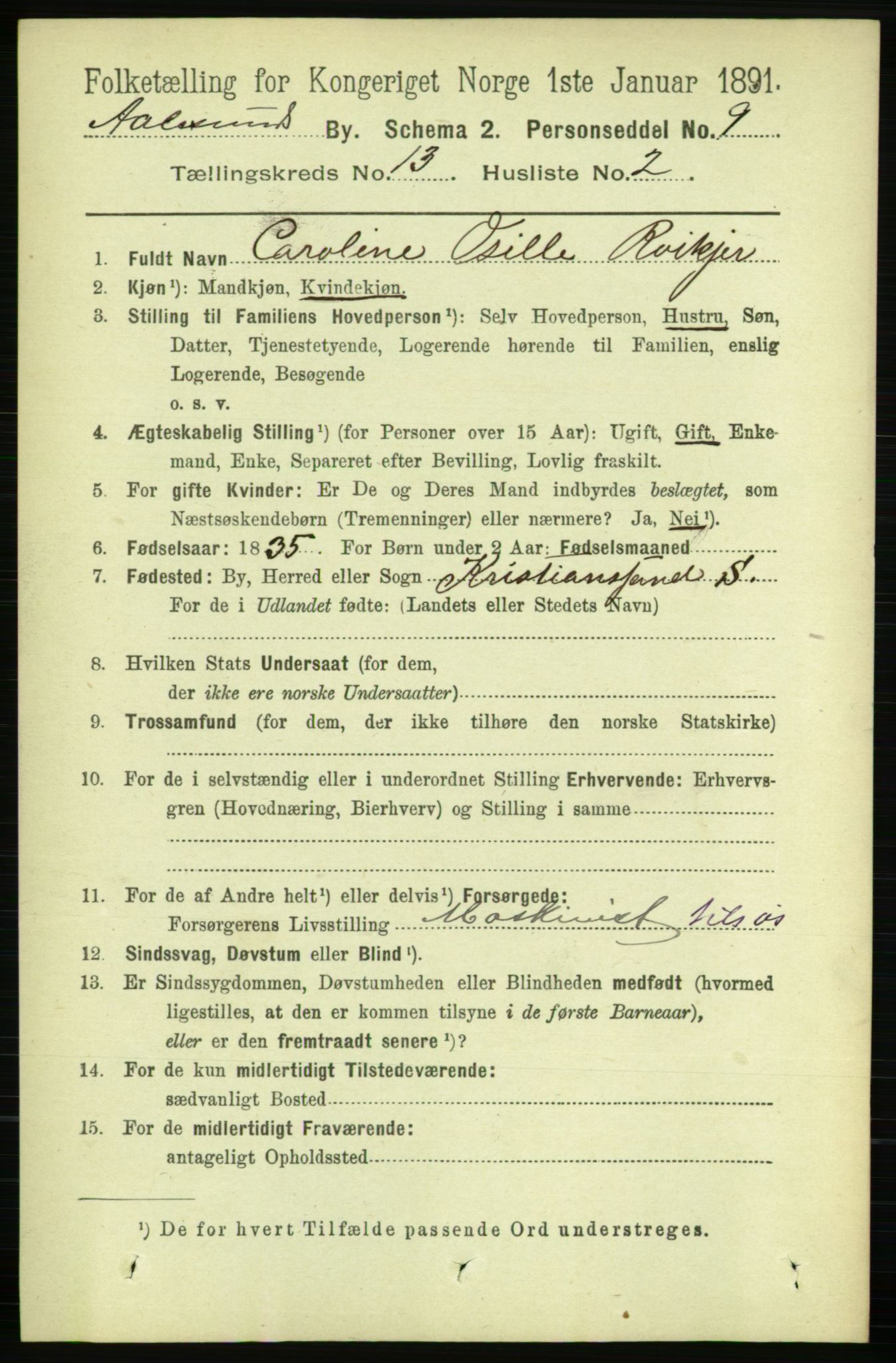 RA, Folketelling 1891 for 1501 Ålesund kjøpstad, 1891, s. 7922