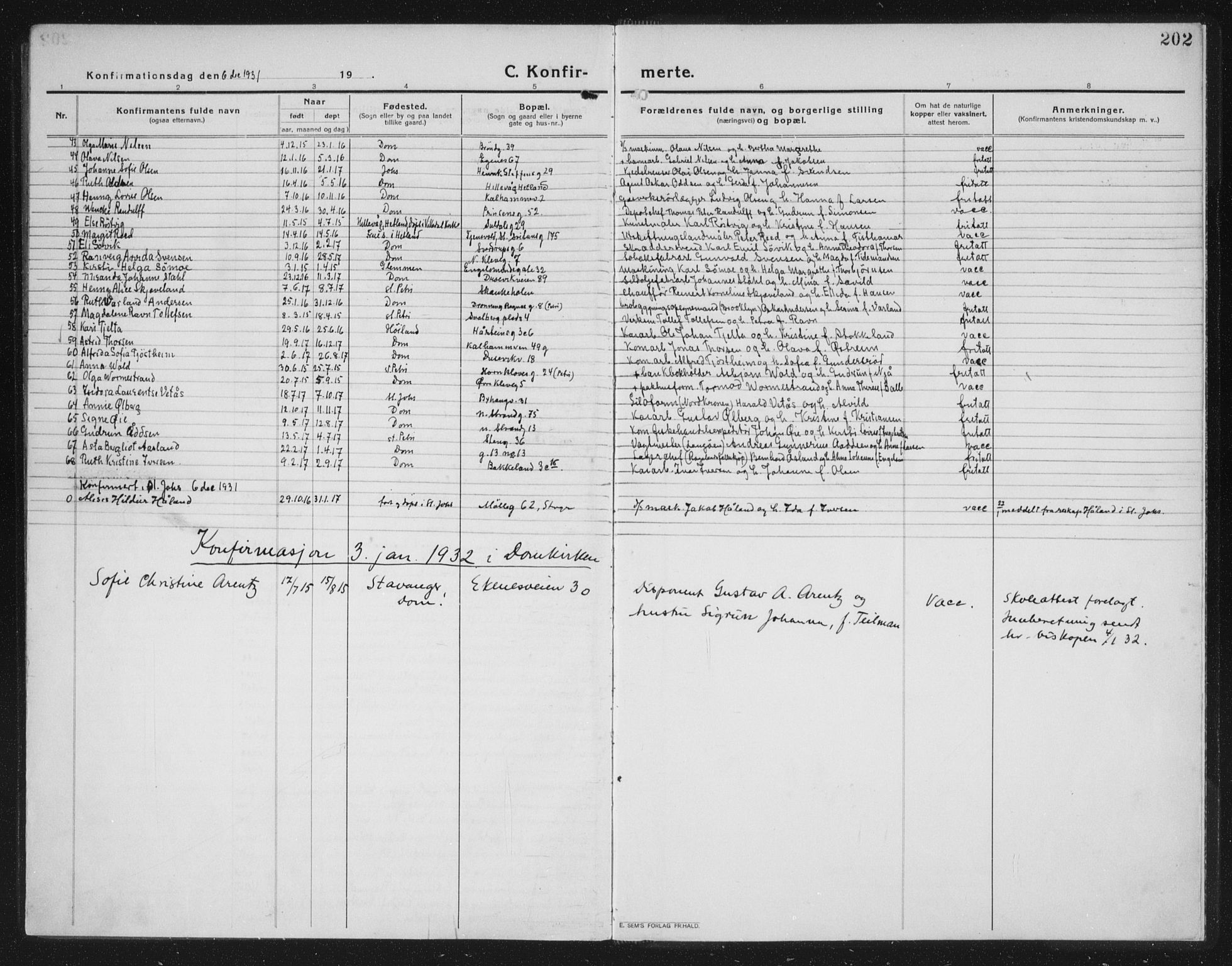 Domkirken sokneprestkontor, AV/SAST-A-101812/002/A/L0019: Ministerialbok nr. A 35, 1916-1932, s. 202
